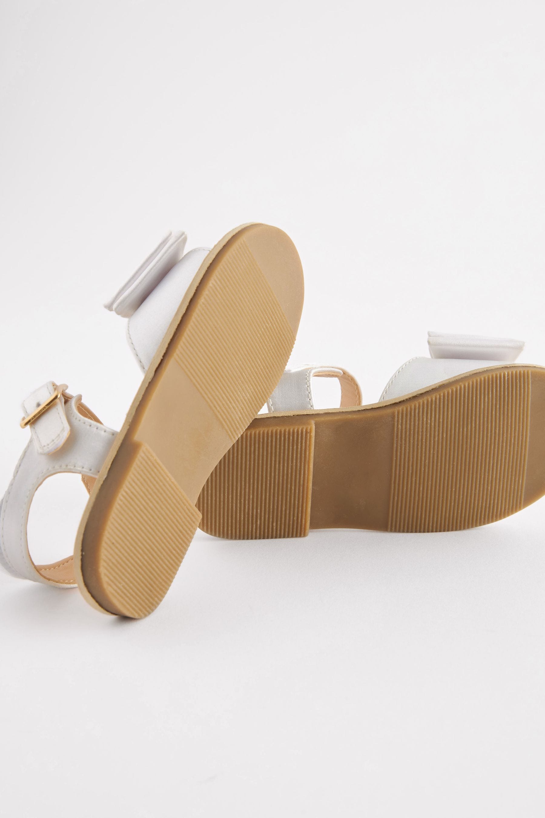 White Wide Fit (G) Bow Occasion Sandals