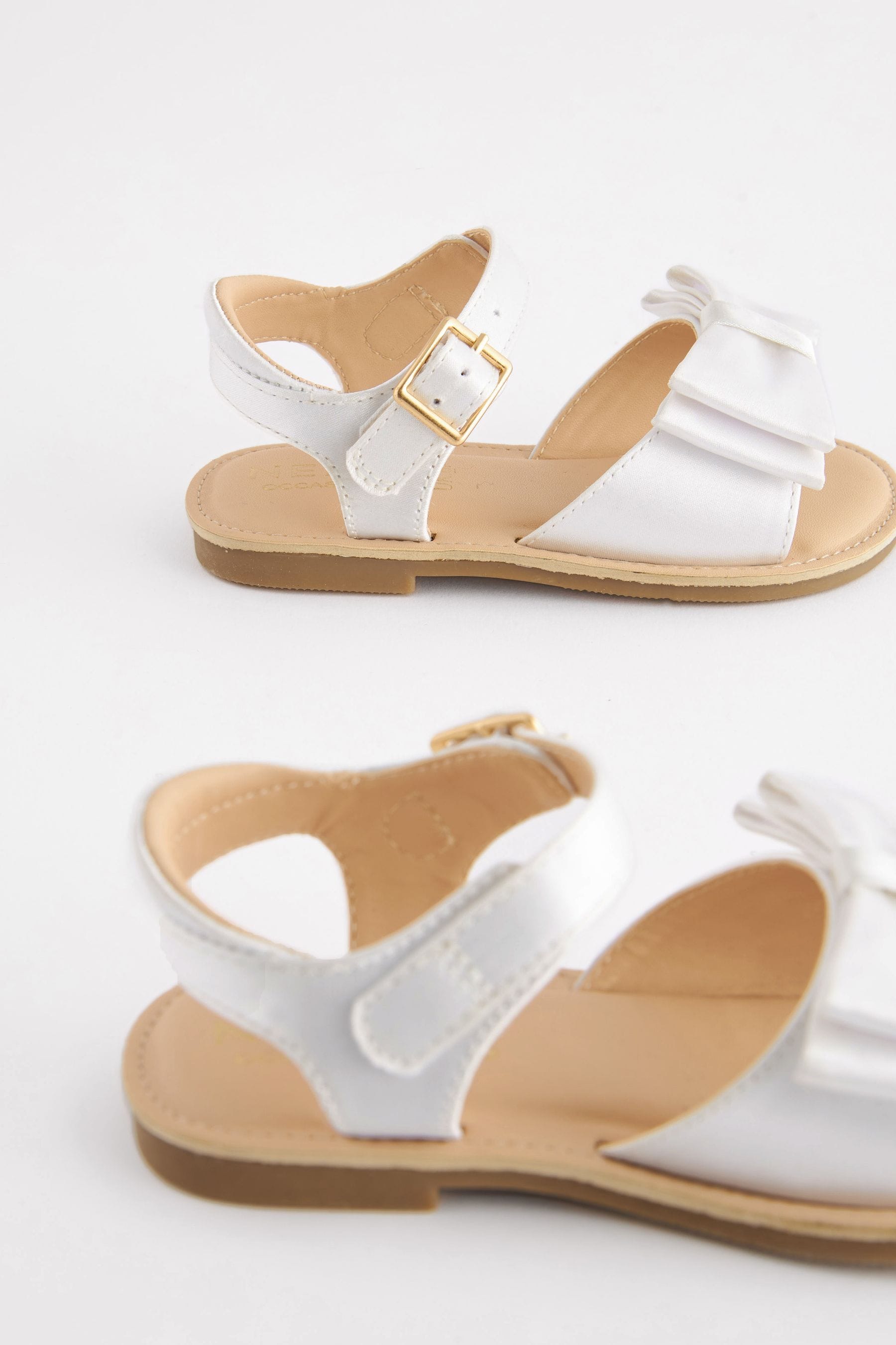 White Wide Fit (G) Bow Occasion Sandals