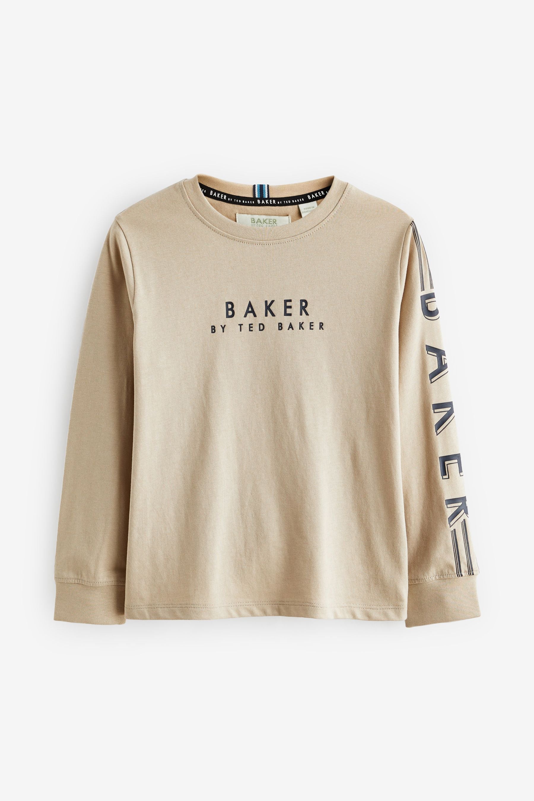 Baker by Ted Baker Long Sleeve Logo 100% Cotton T-Shirt