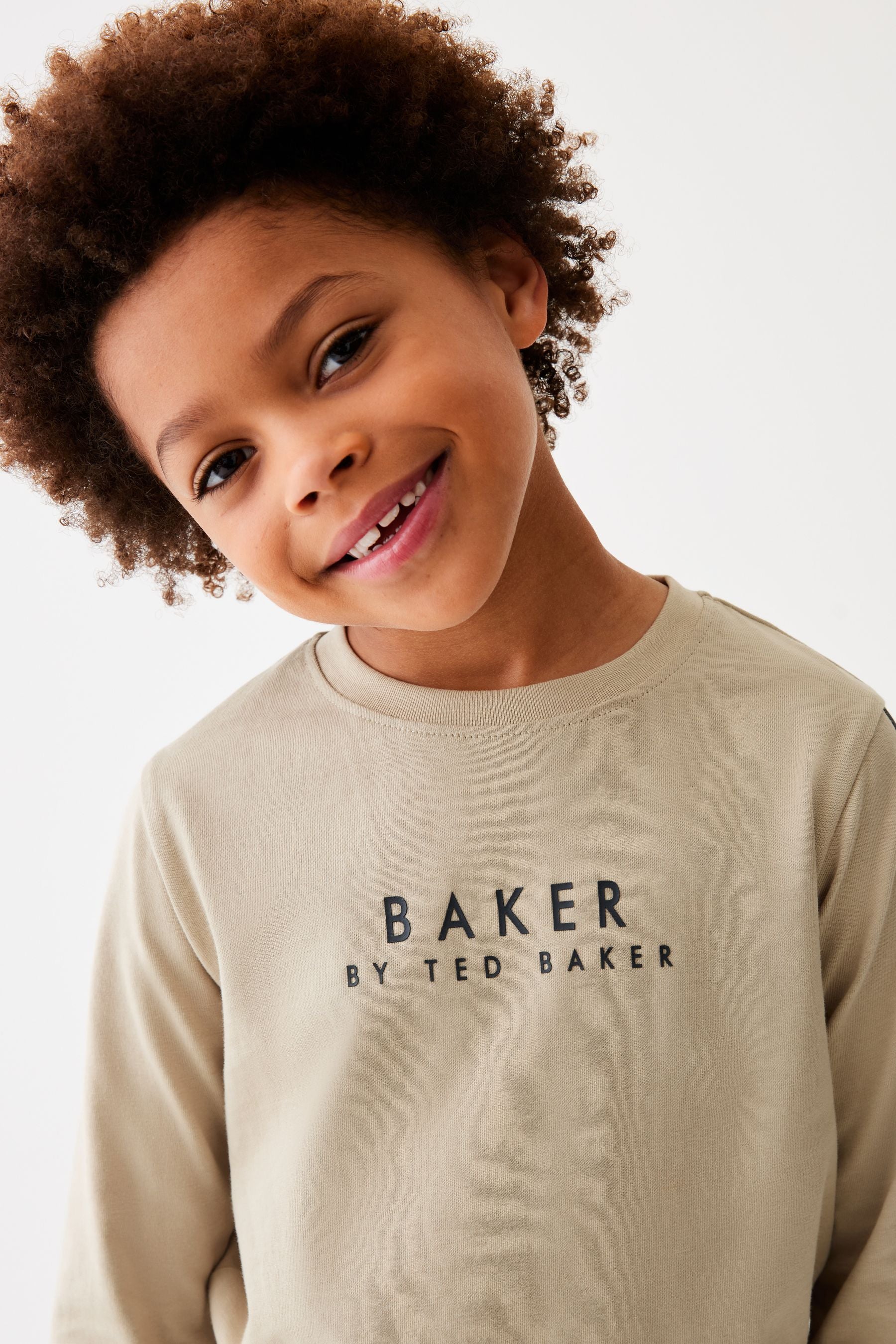 Baker by Ted Baker Long Sleeve Logo 100% Cotton T-Shirt