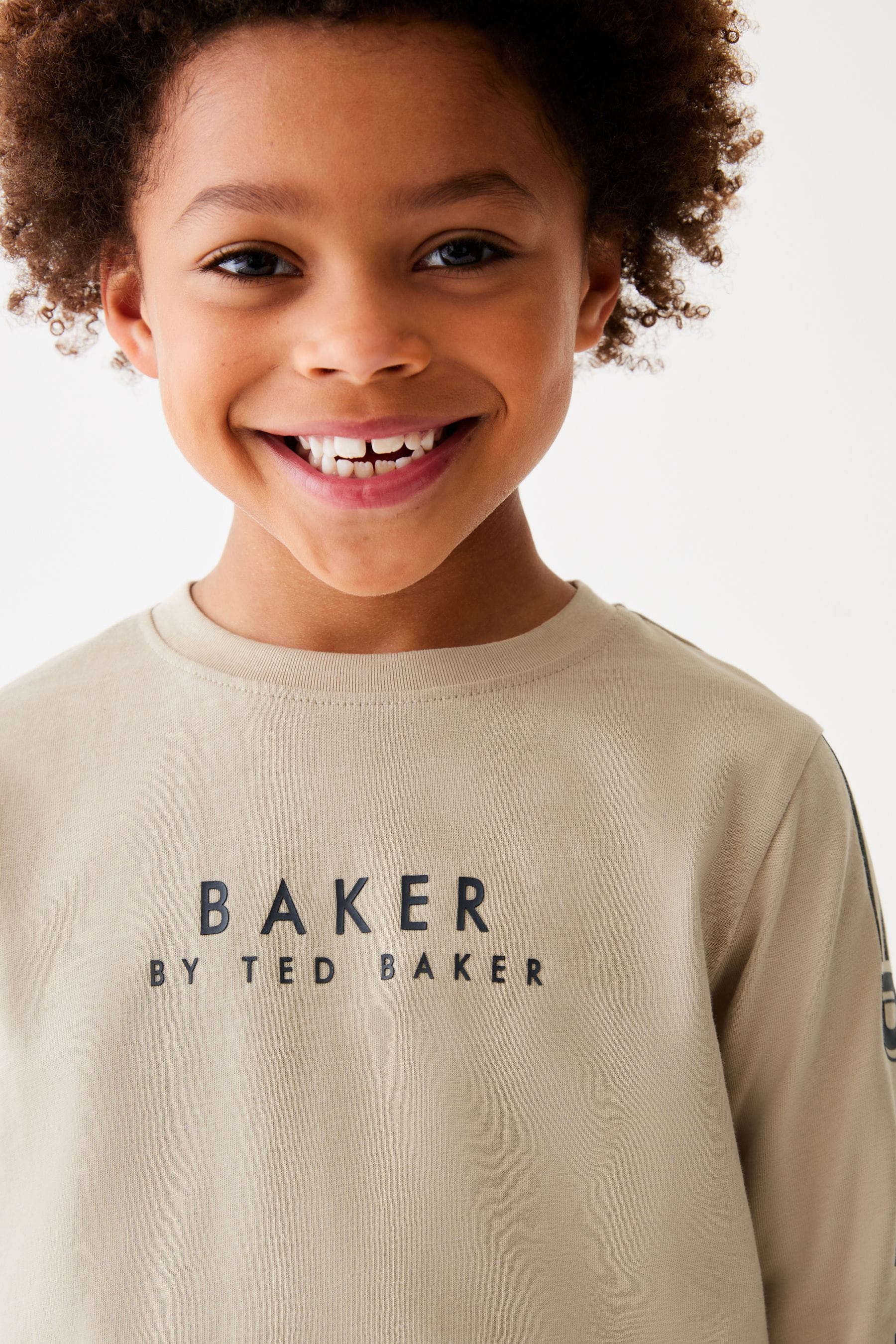 Baker by Ted Baker Long Sleeve Logo 100% Cotton T-Shirt