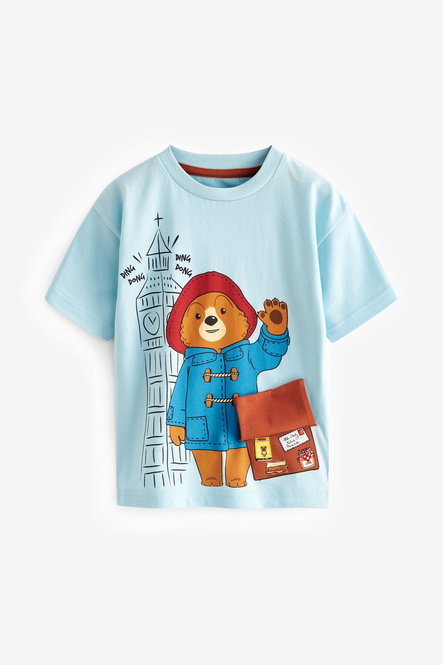 Blue 100% Cotton Paddington Bear Short Sleeve T-Shirt (3mths-8yrs)