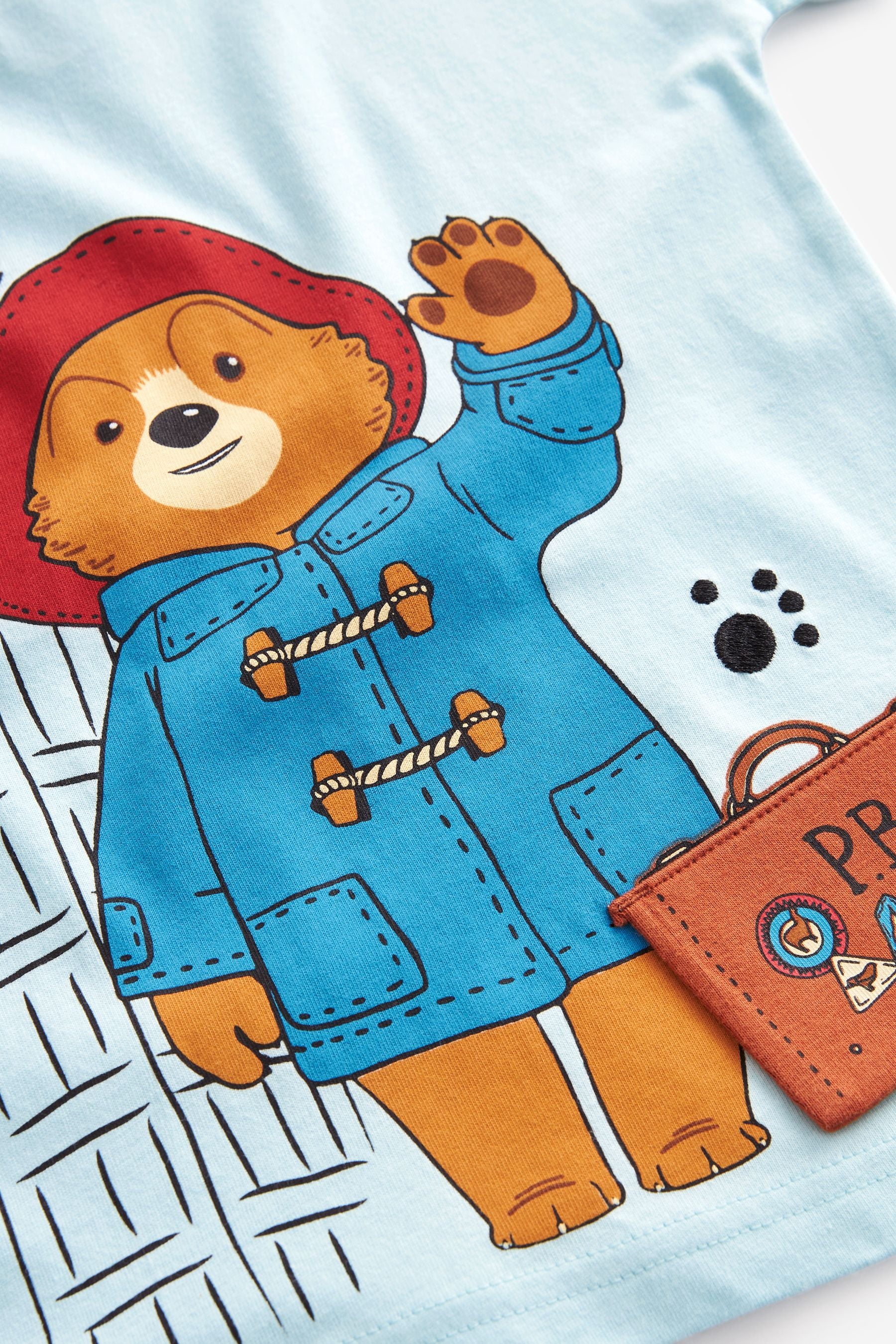 Blue 100% Cotton Paddington Bear Short Sleeve T-Shirt (3mths-8yrs)