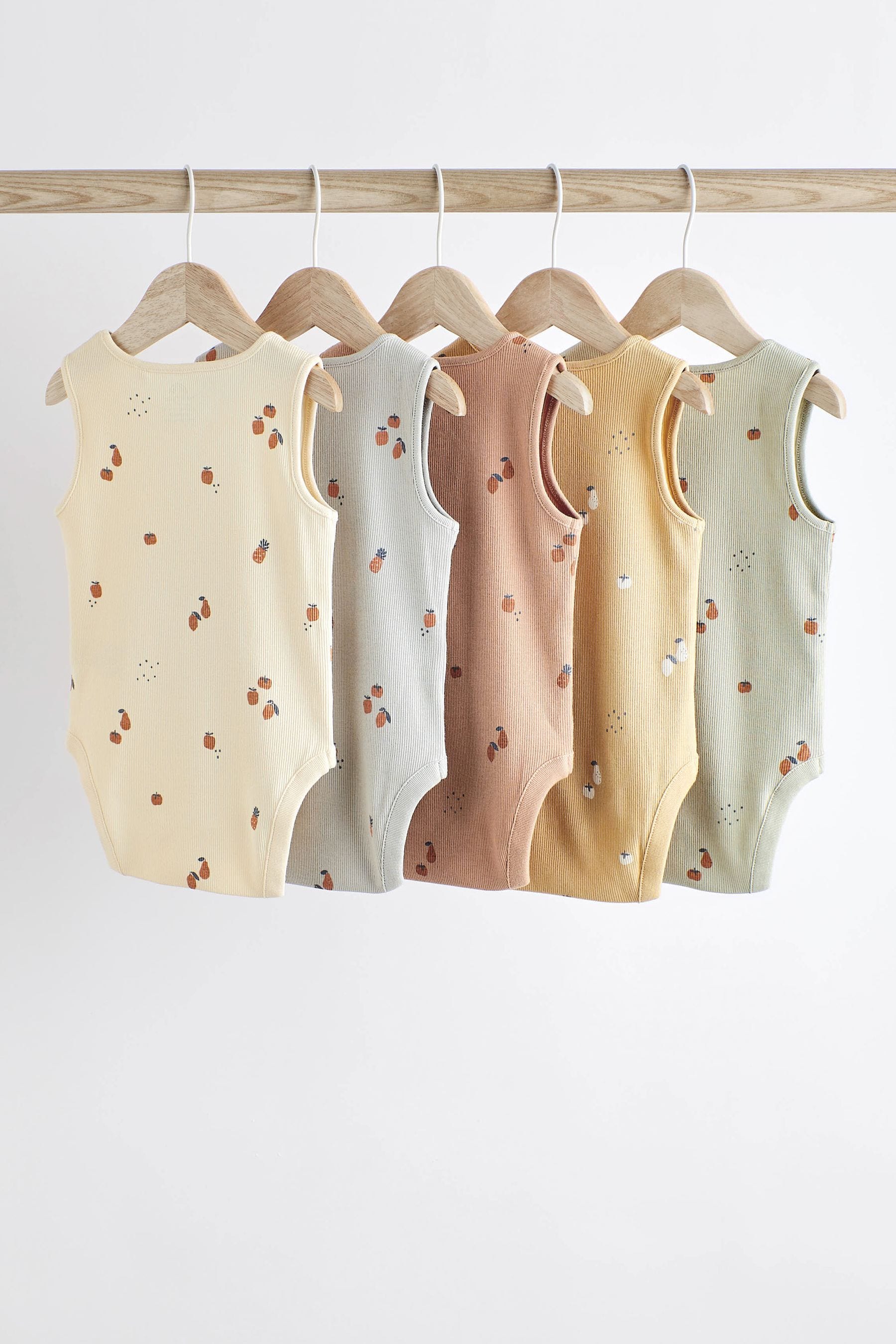 Pastel Fruit Print 5 Pack Baby Bodies