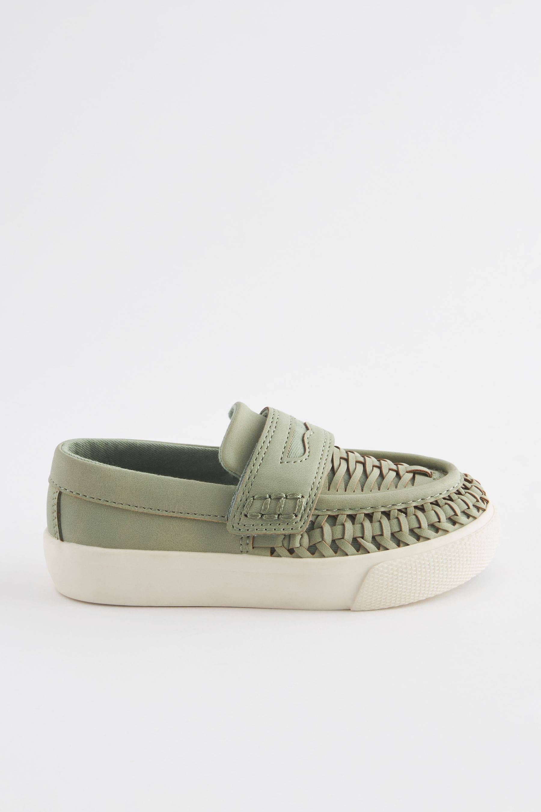 Sage Green Woven Loafers