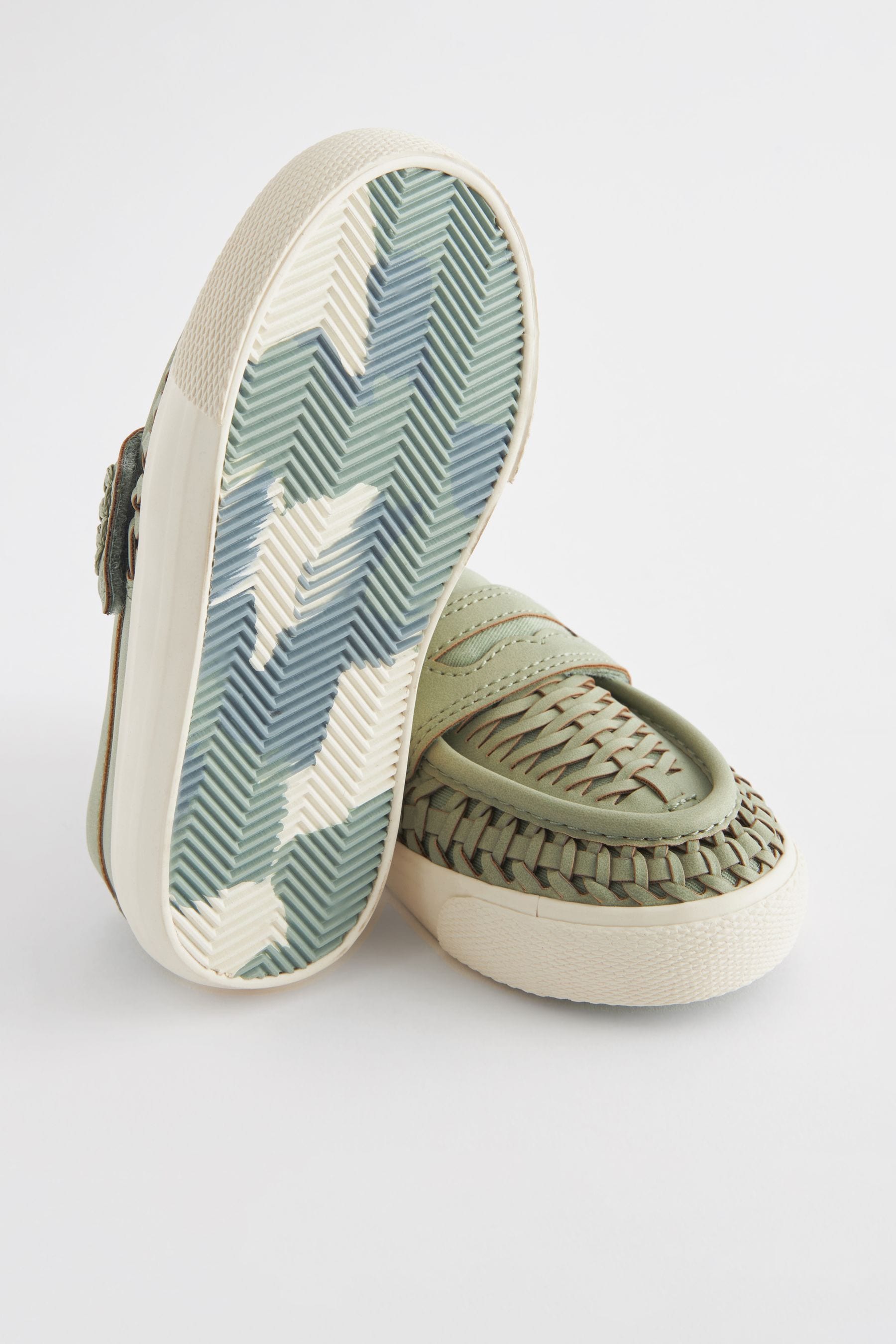 Sage Green Woven Loafers