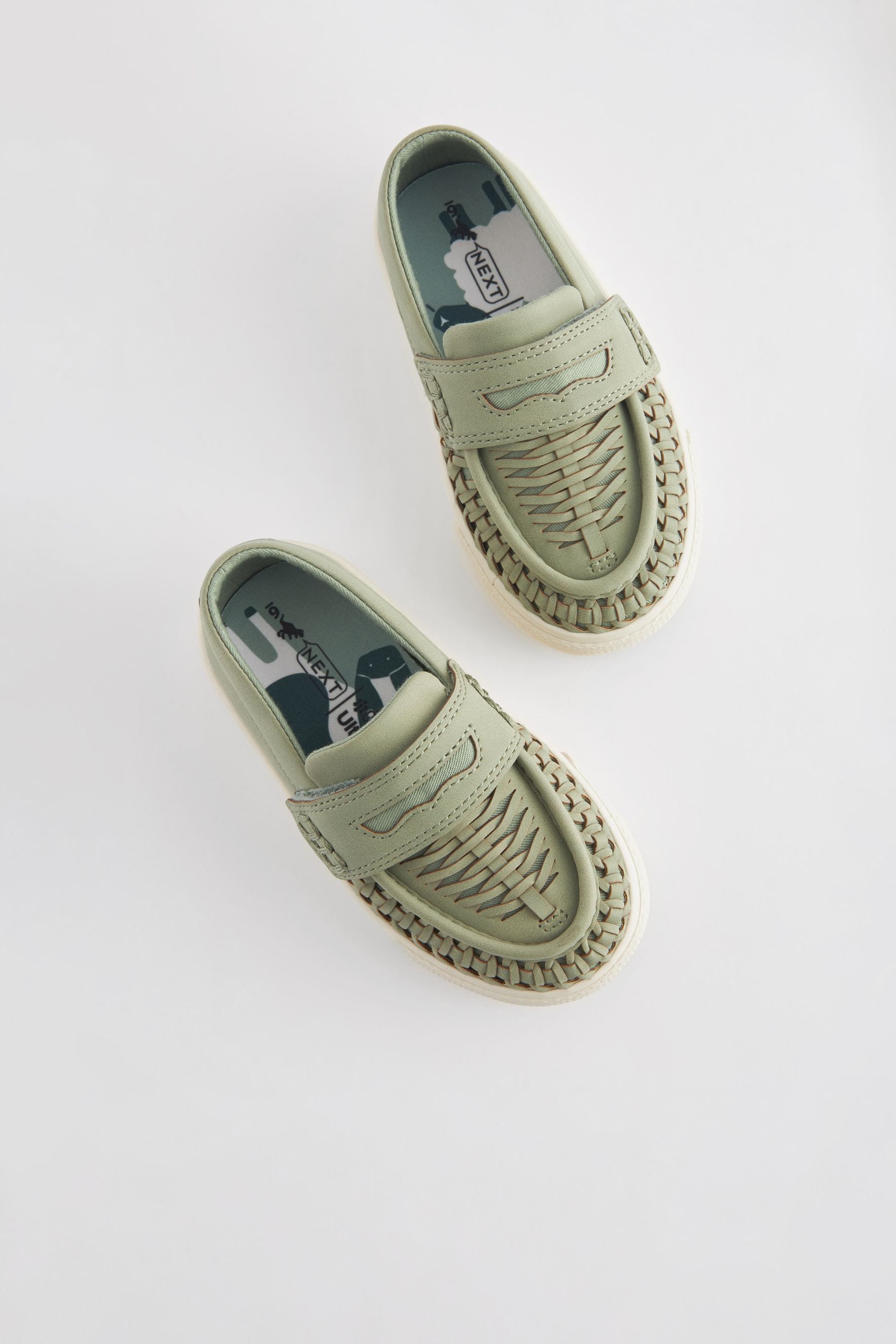 Sage Green Woven Loafers