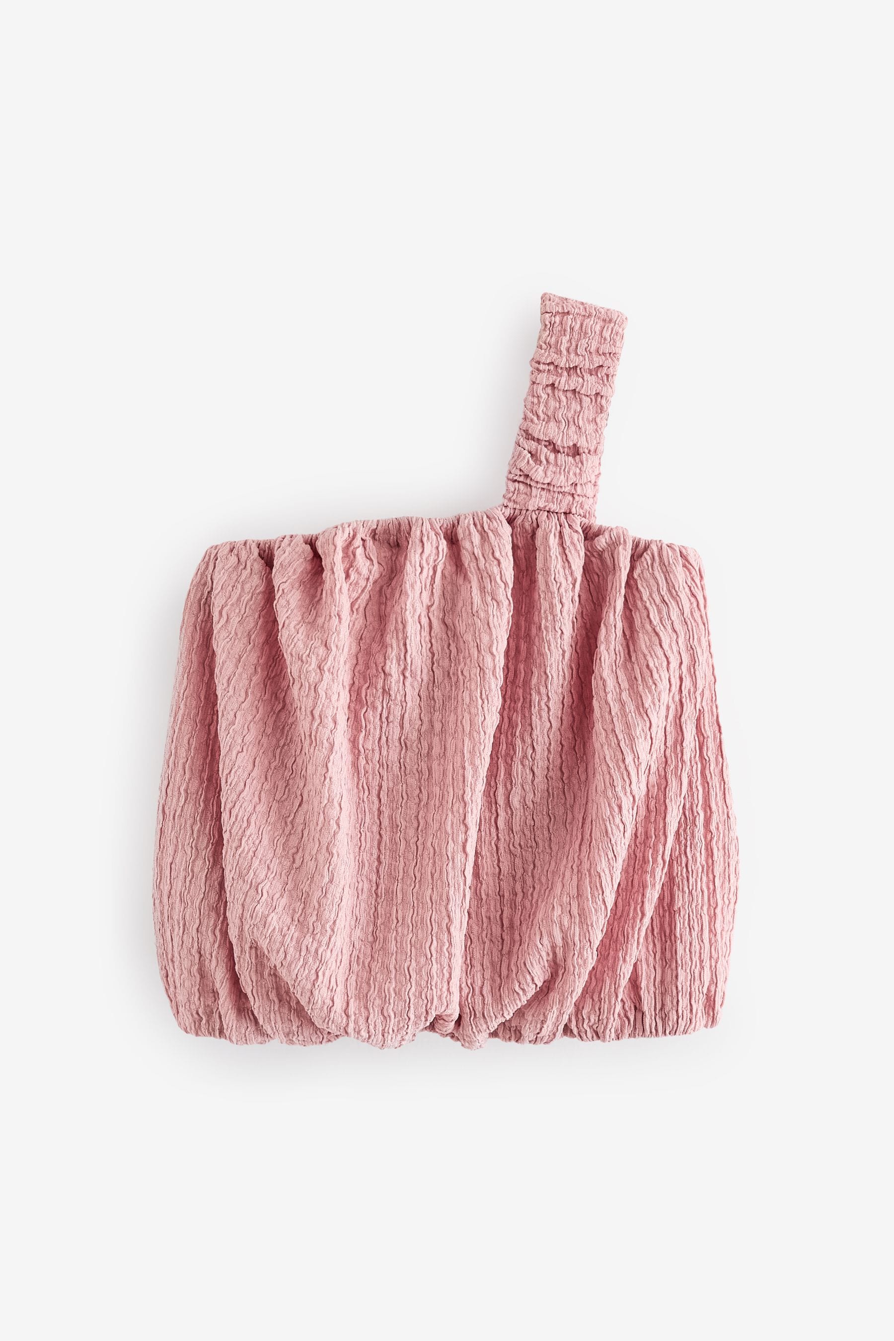 Pink One Shoulder Texture Bubble Top (3-16yrs)