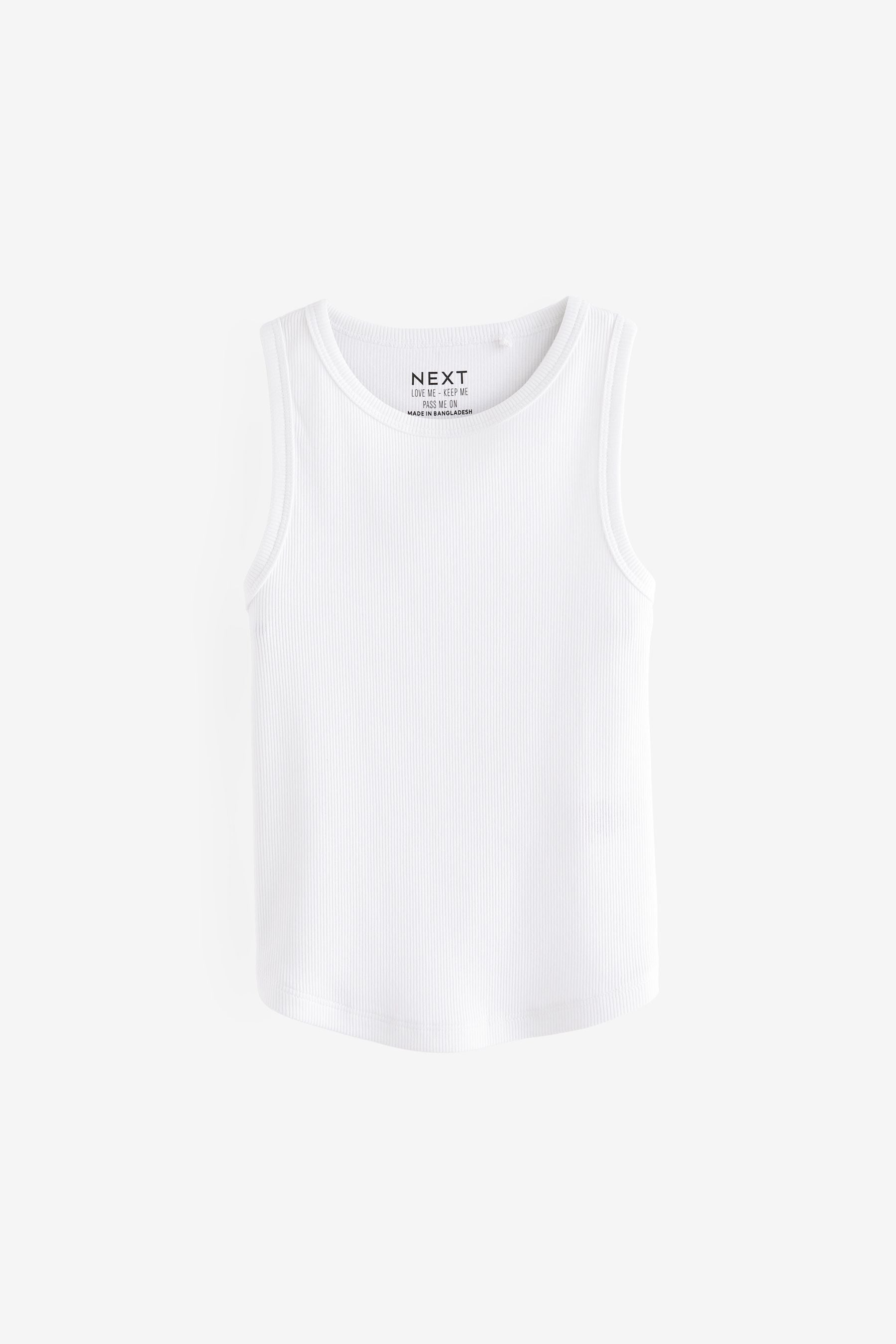 White Rib Vest (3-16yrs)