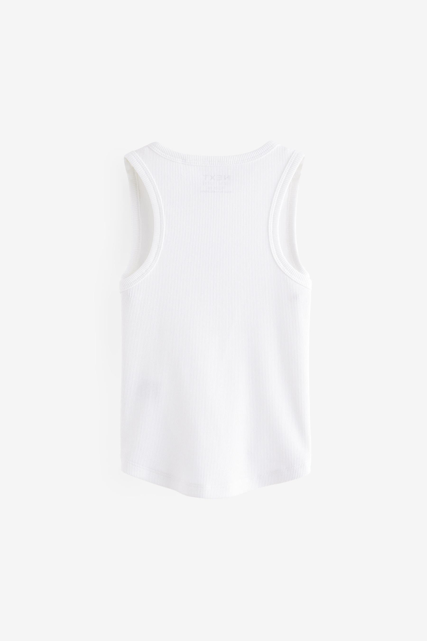 White Rib Vest (3-16yrs)