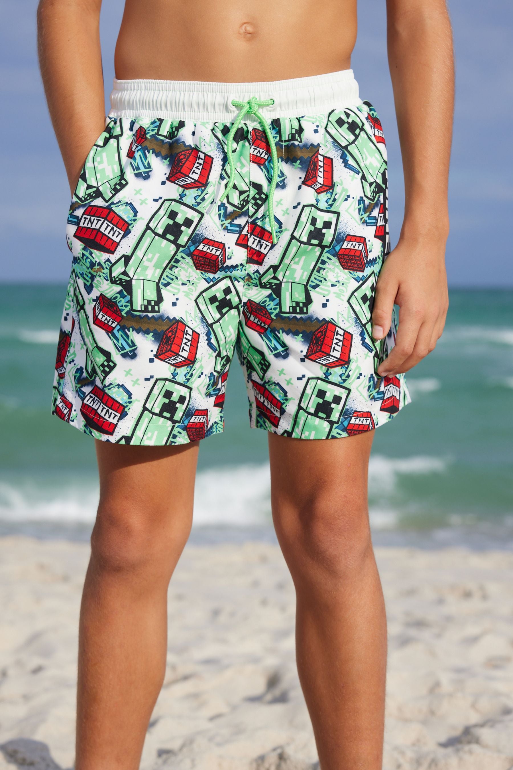 Minecraft Green Swim Shorts (3-16yrs)