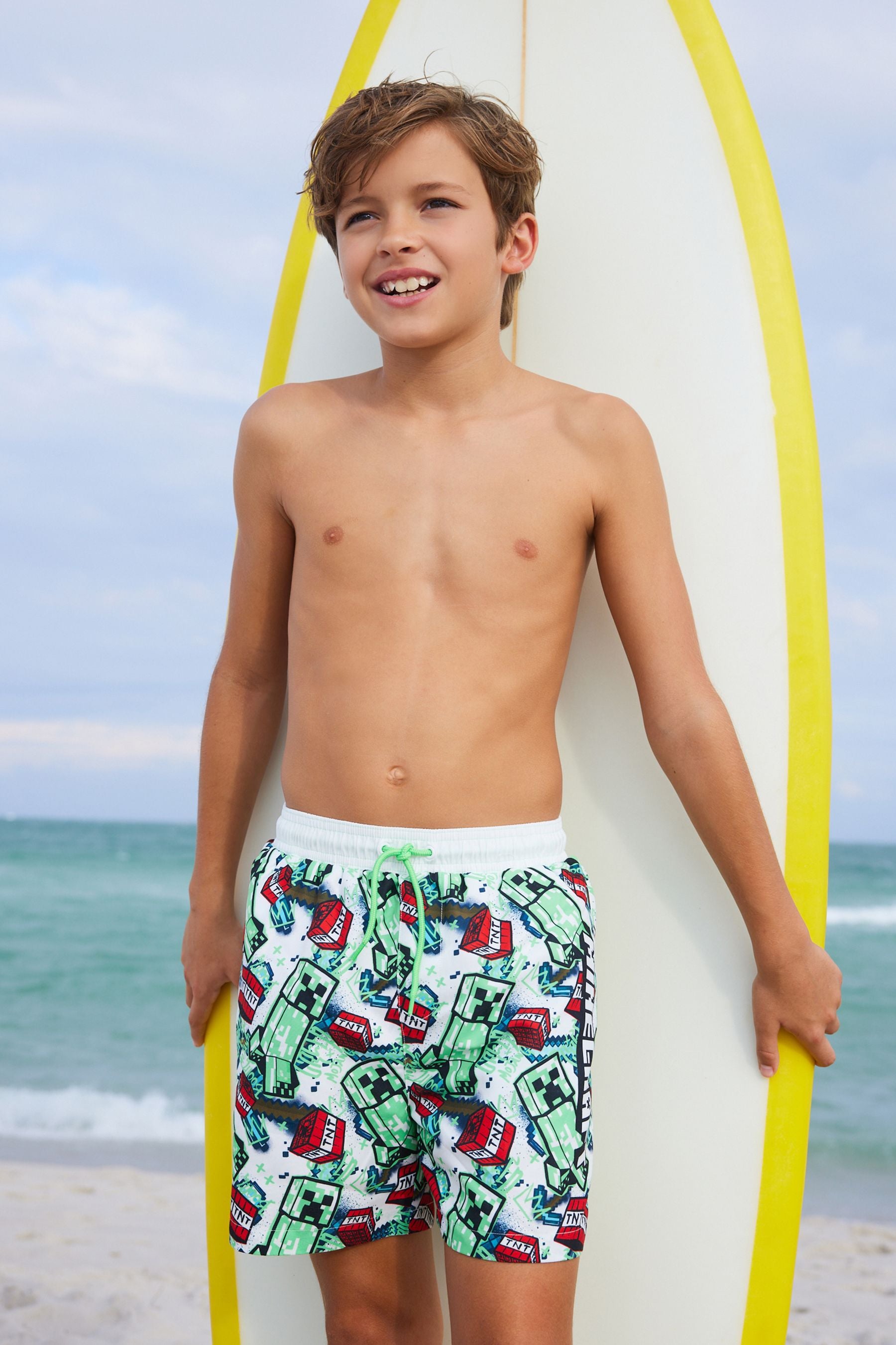 Minecraft Green Swim Shorts (3-16yrs)