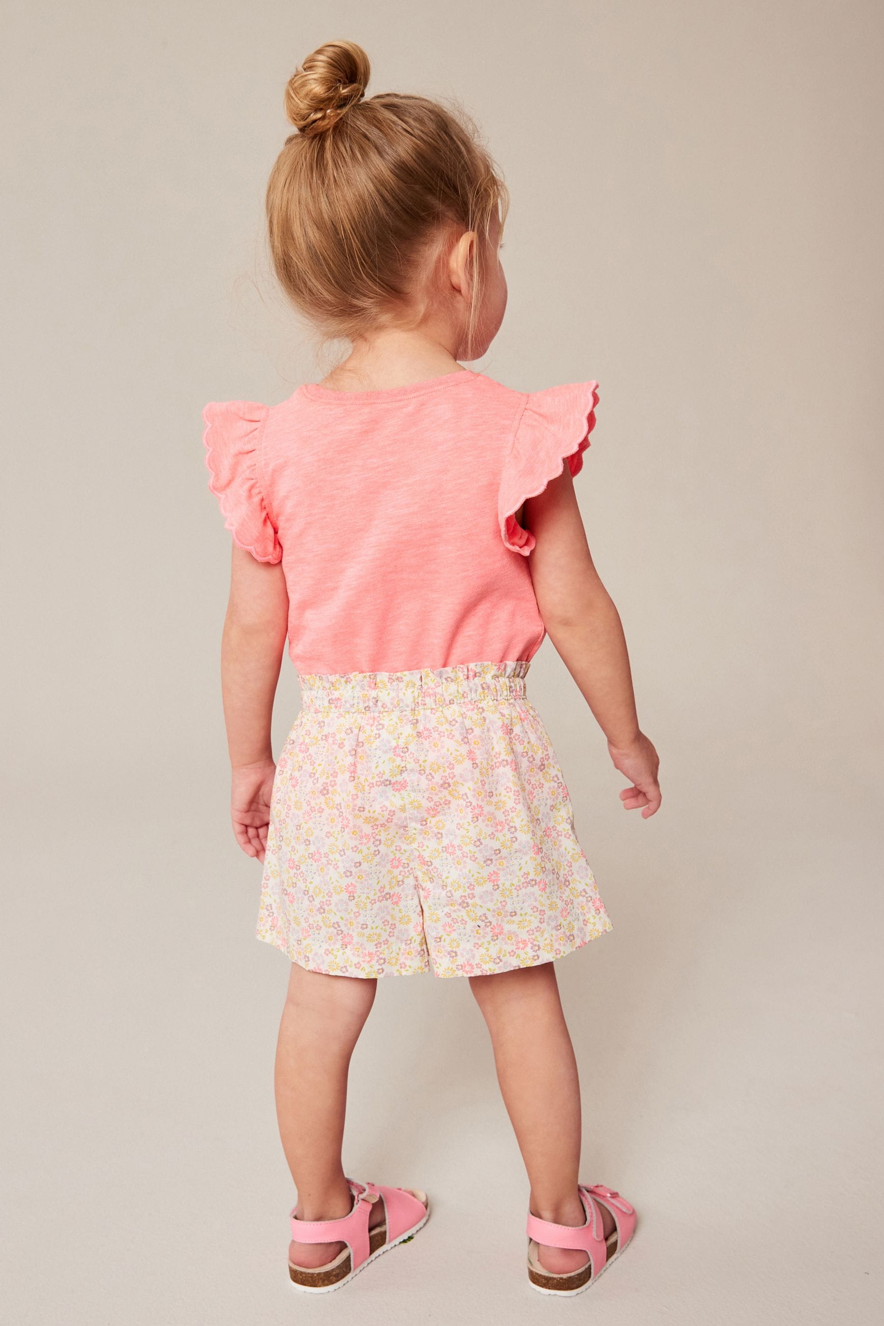 Pink Floral Print 100% Cotton Pull-On Shorts (3mths-7yrs)