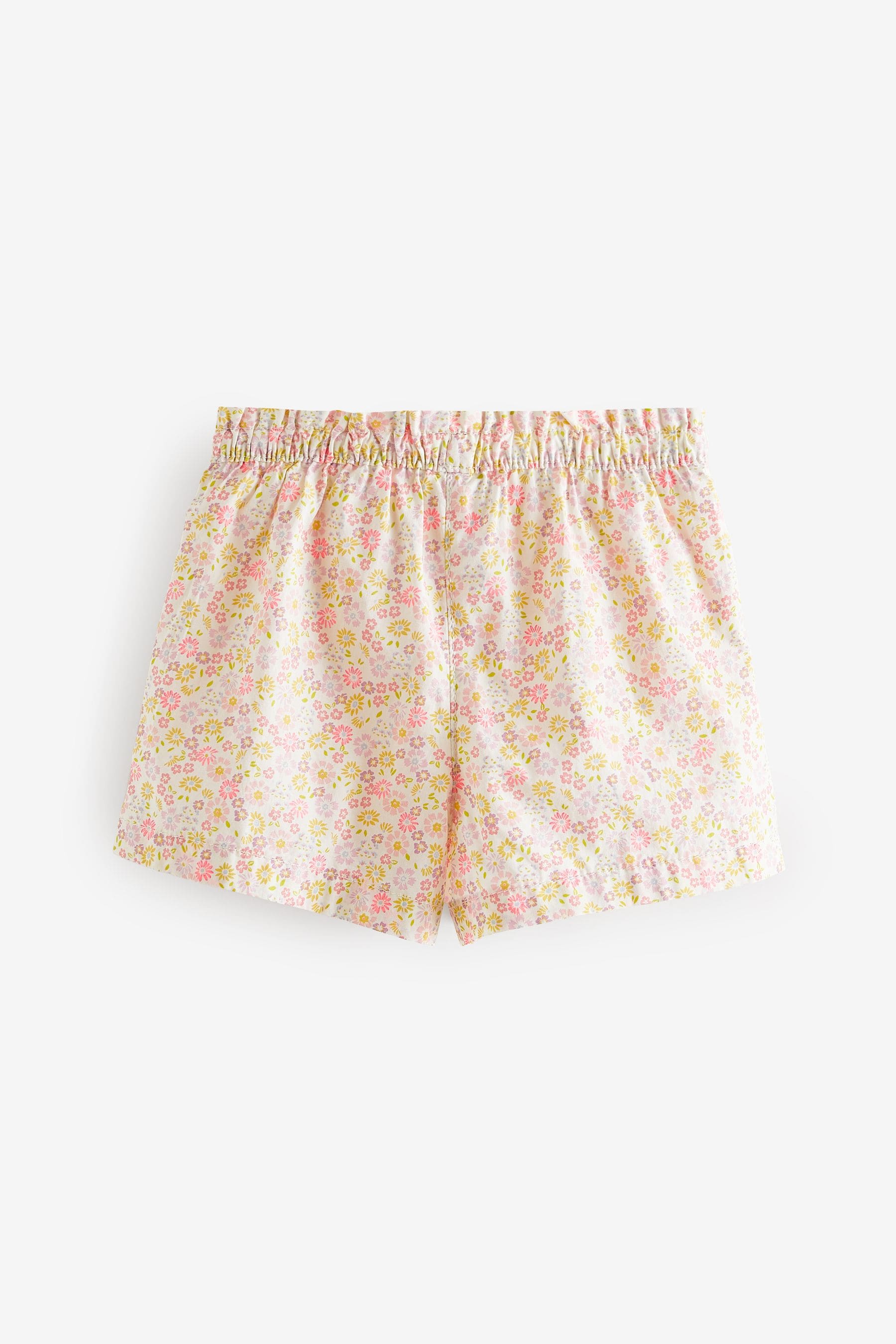 Pink Floral Print 100% Cotton Pull-On Shorts (3mths-7yrs)