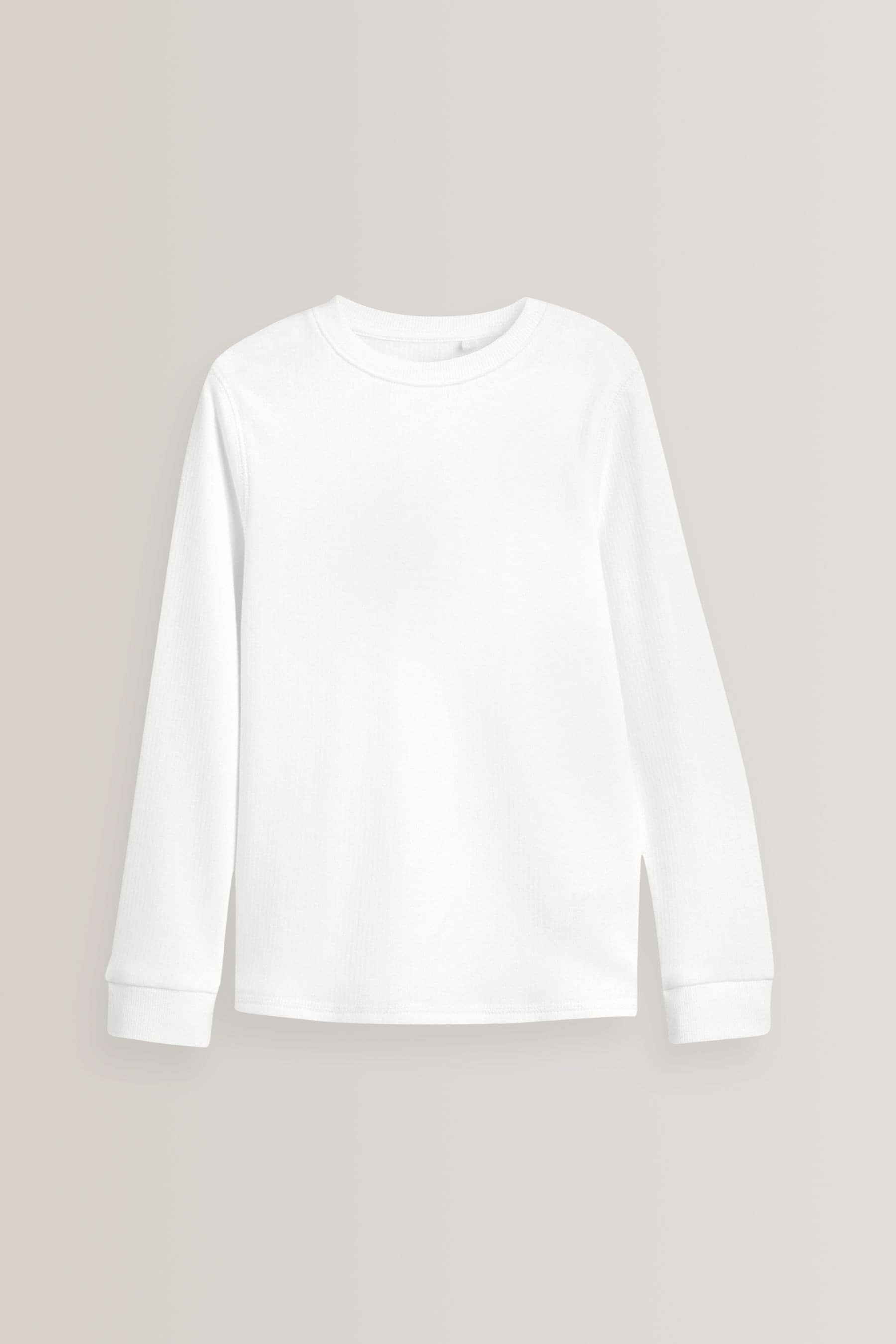 White Long Sleeve Thermal Tops 2 Pack (2-16yrs)