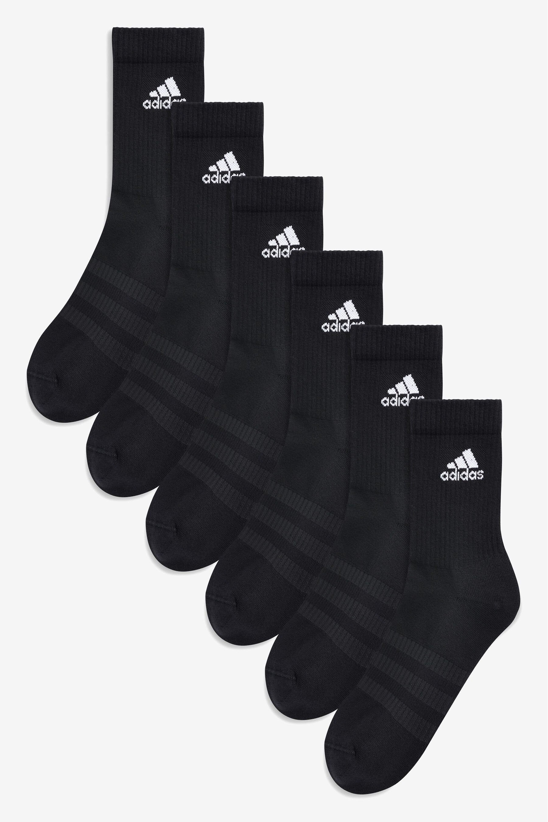 Black adidas Cushioned Crew Socks 6 Pairs