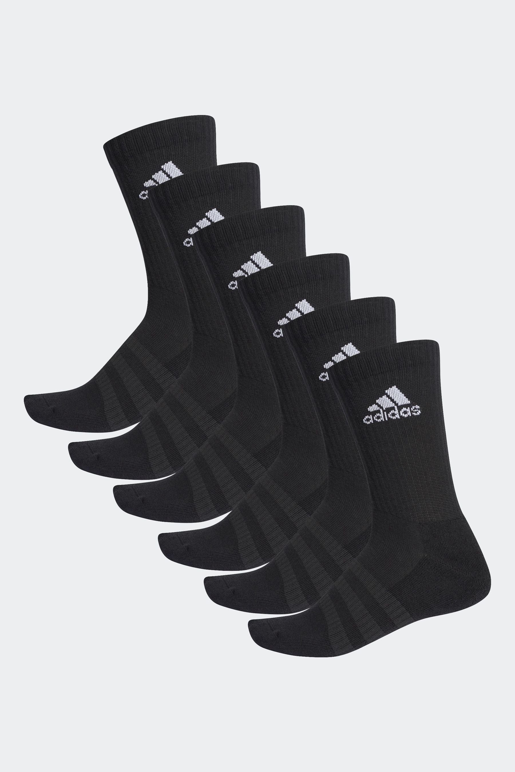 Black adidas Cushioned Crew Socks 6 Pairs