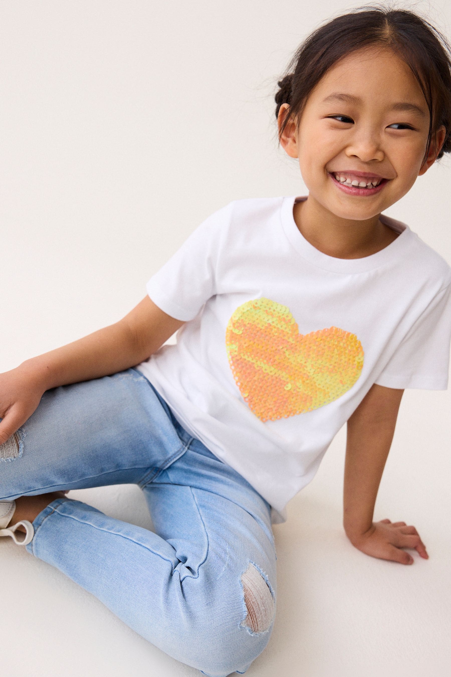 Yellow Heart Sequin T-Shirt (3-16yrs)