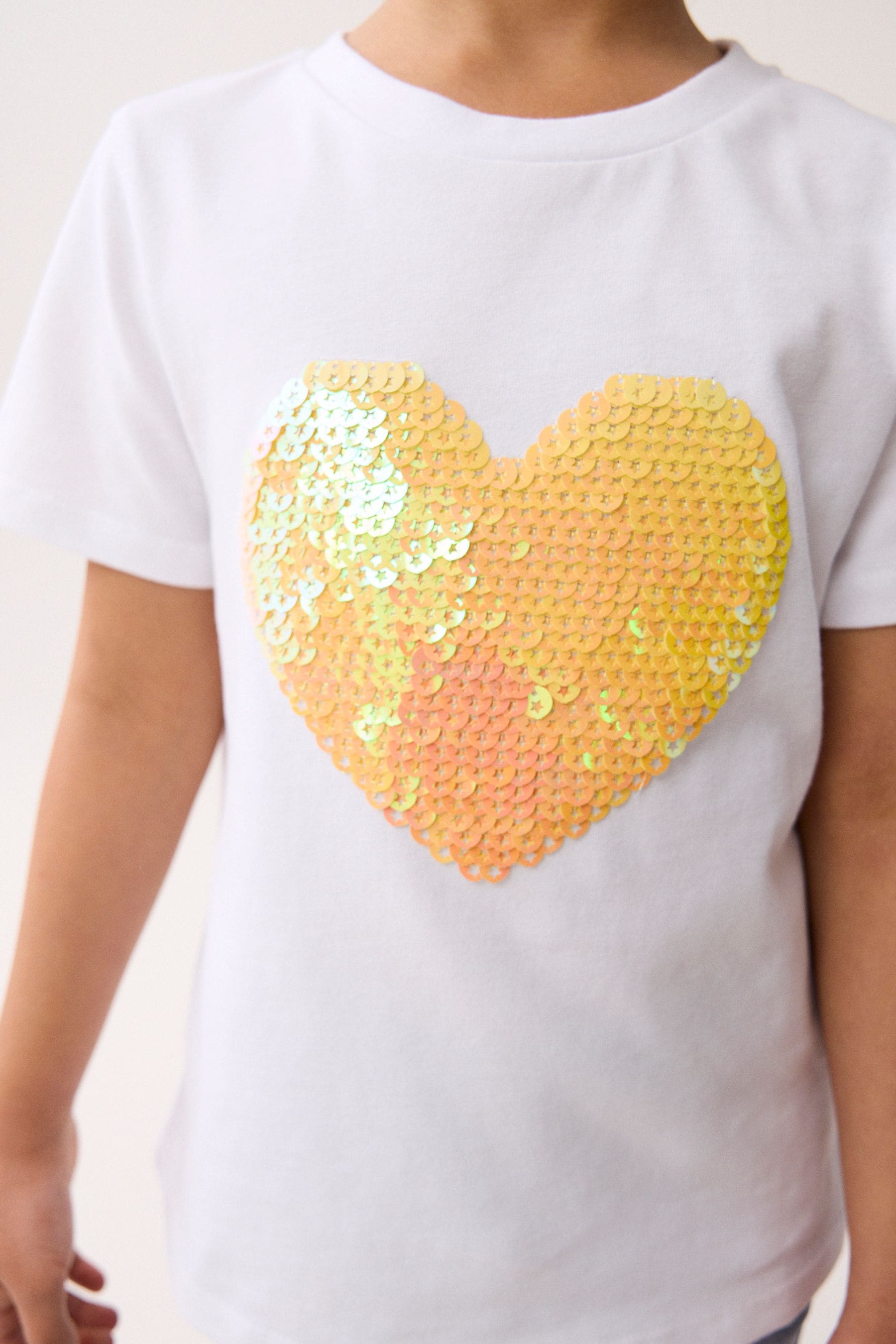 Yellow Heart Sequin T-Shirt (3-16yrs)