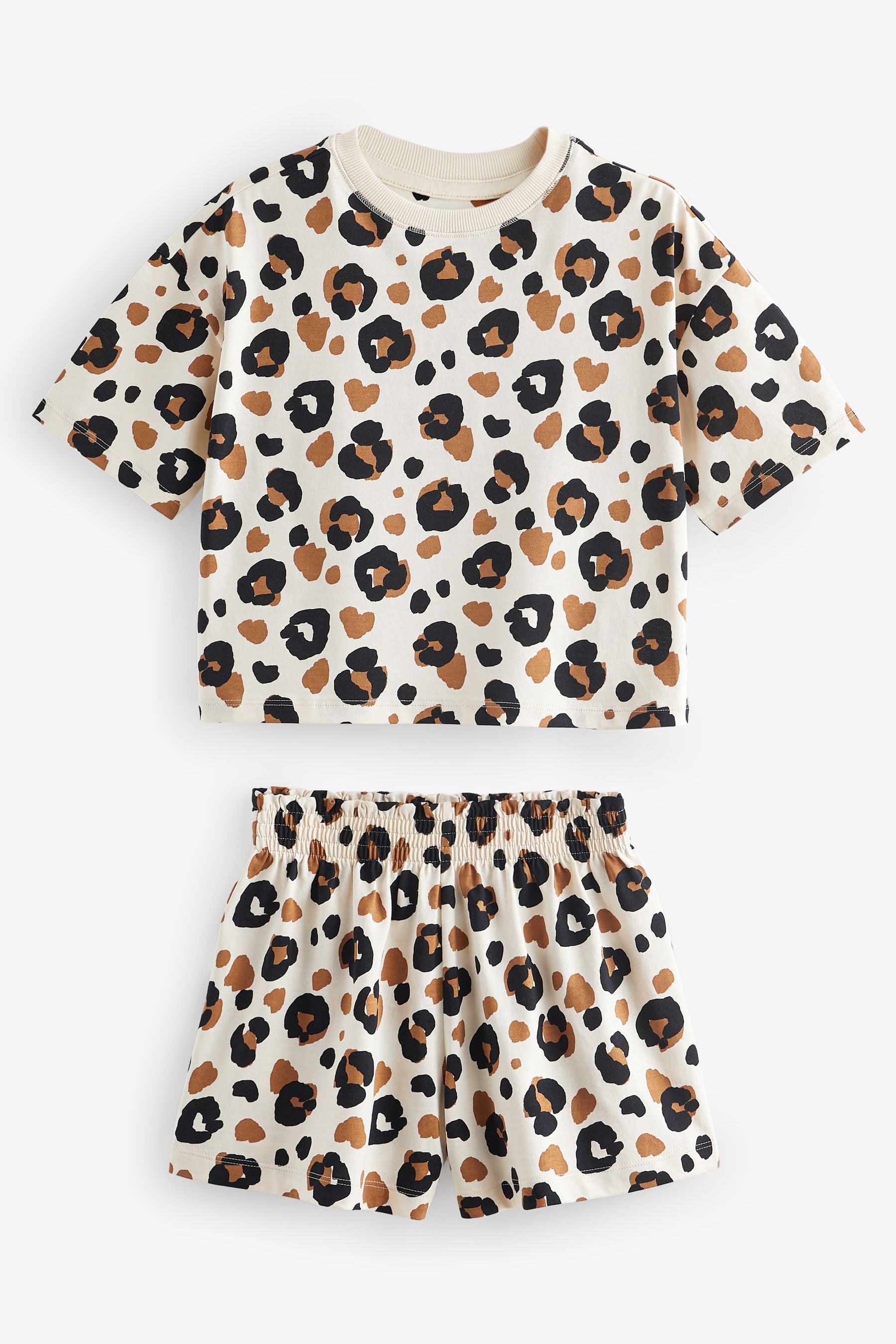 Brown/Cream Short Pyjamas 3 Pack (9mths-16yrs)