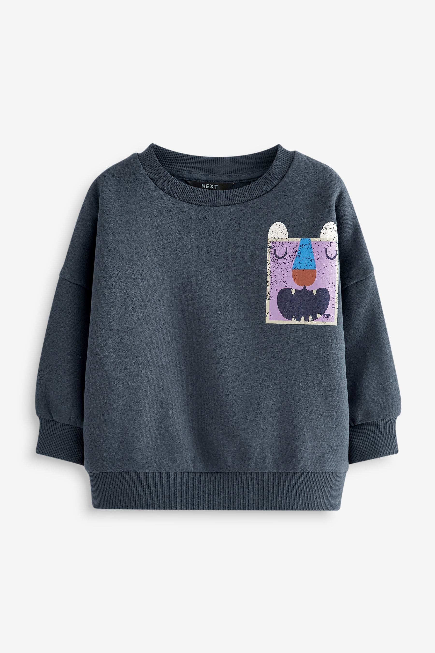 Navy Crew Neck 100% Cotton Sweatshirt (3mths-7yrs)