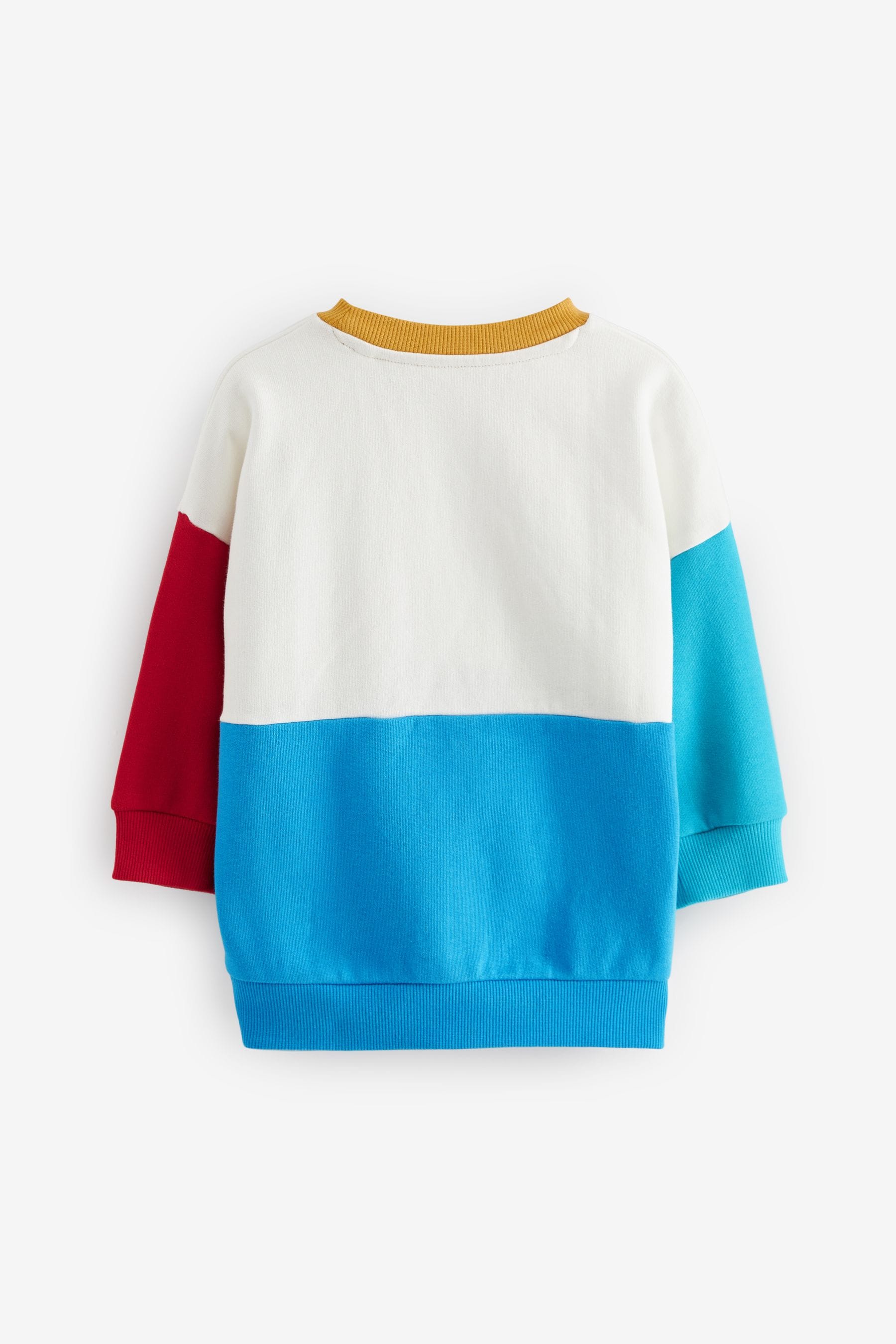 White/Blue/Red Colourblock Character Crew Neck Sweatshirt (3mths-7yrs)