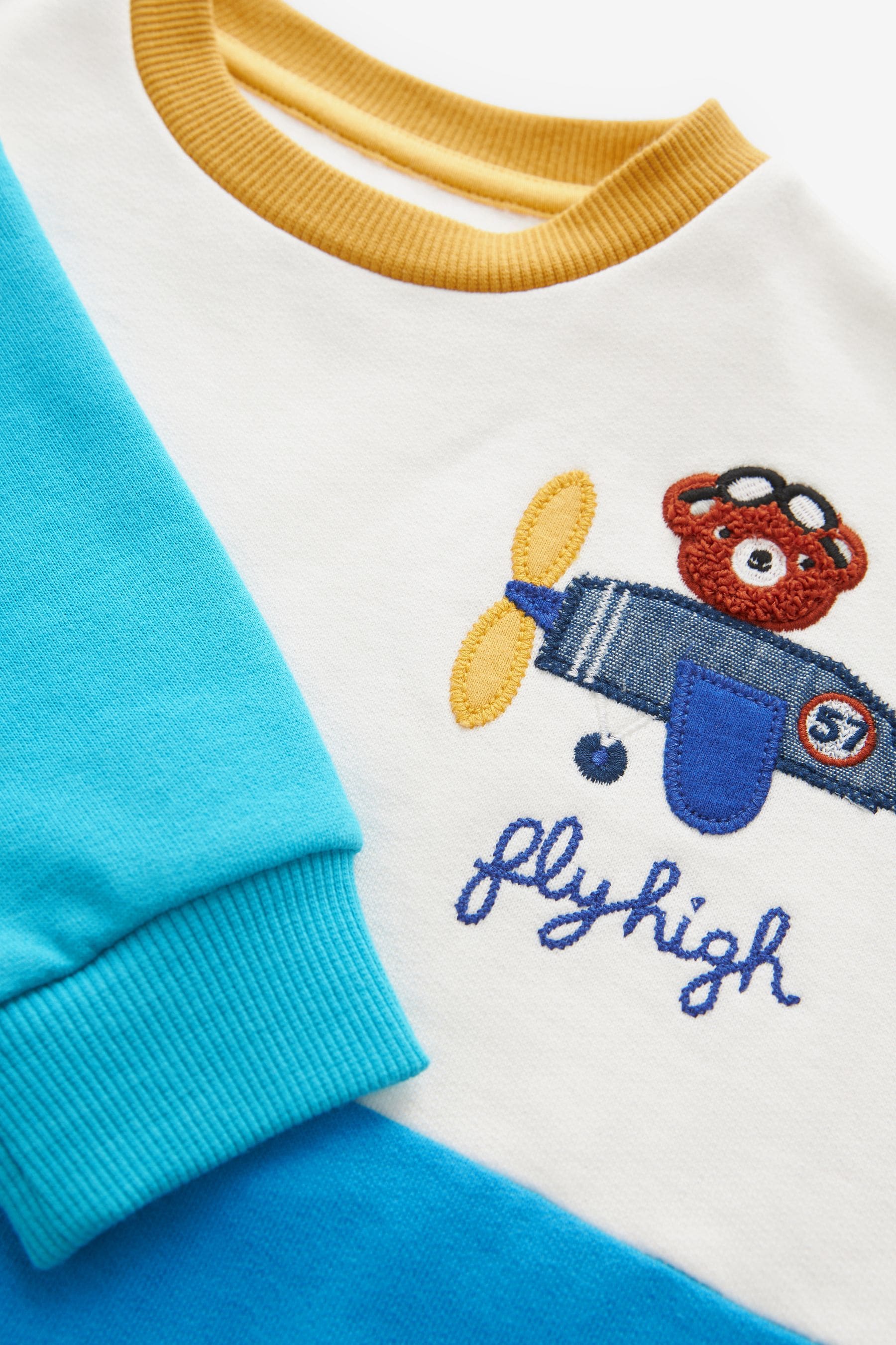 White/Blue/Red Colourblock Character Crew Neck Sweatshirt (3mths-7yrs)