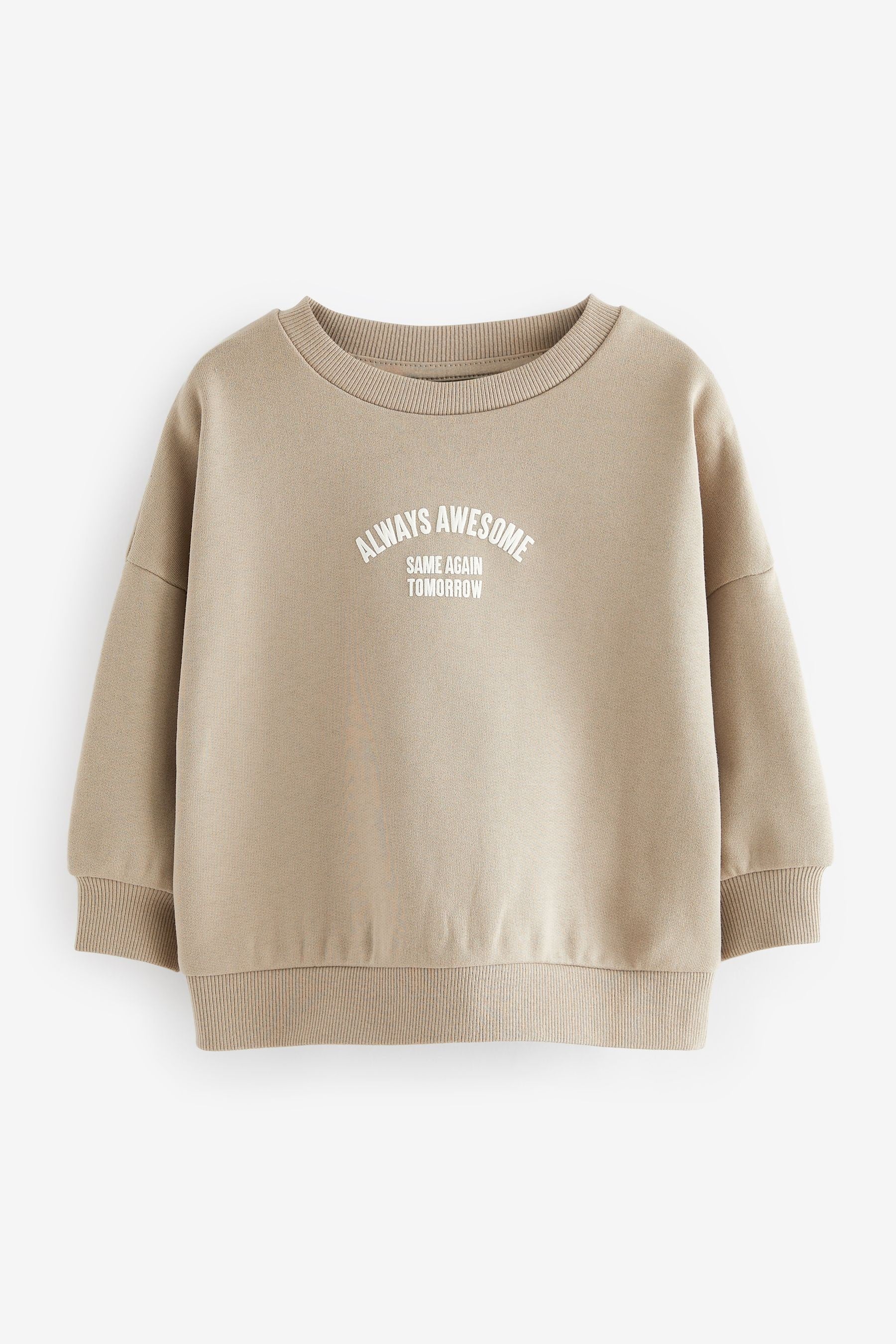 Cement Stone Slogan Crew Neck 100% Cotton Sweatshirt (3mths-7yrs)