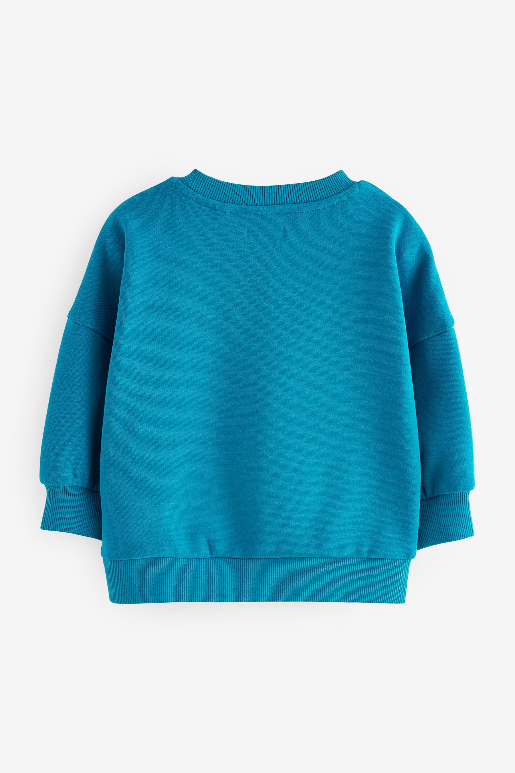 Teal Blue Crew Neck 100% Cotton Sweatshirt (3mths-7yrs)