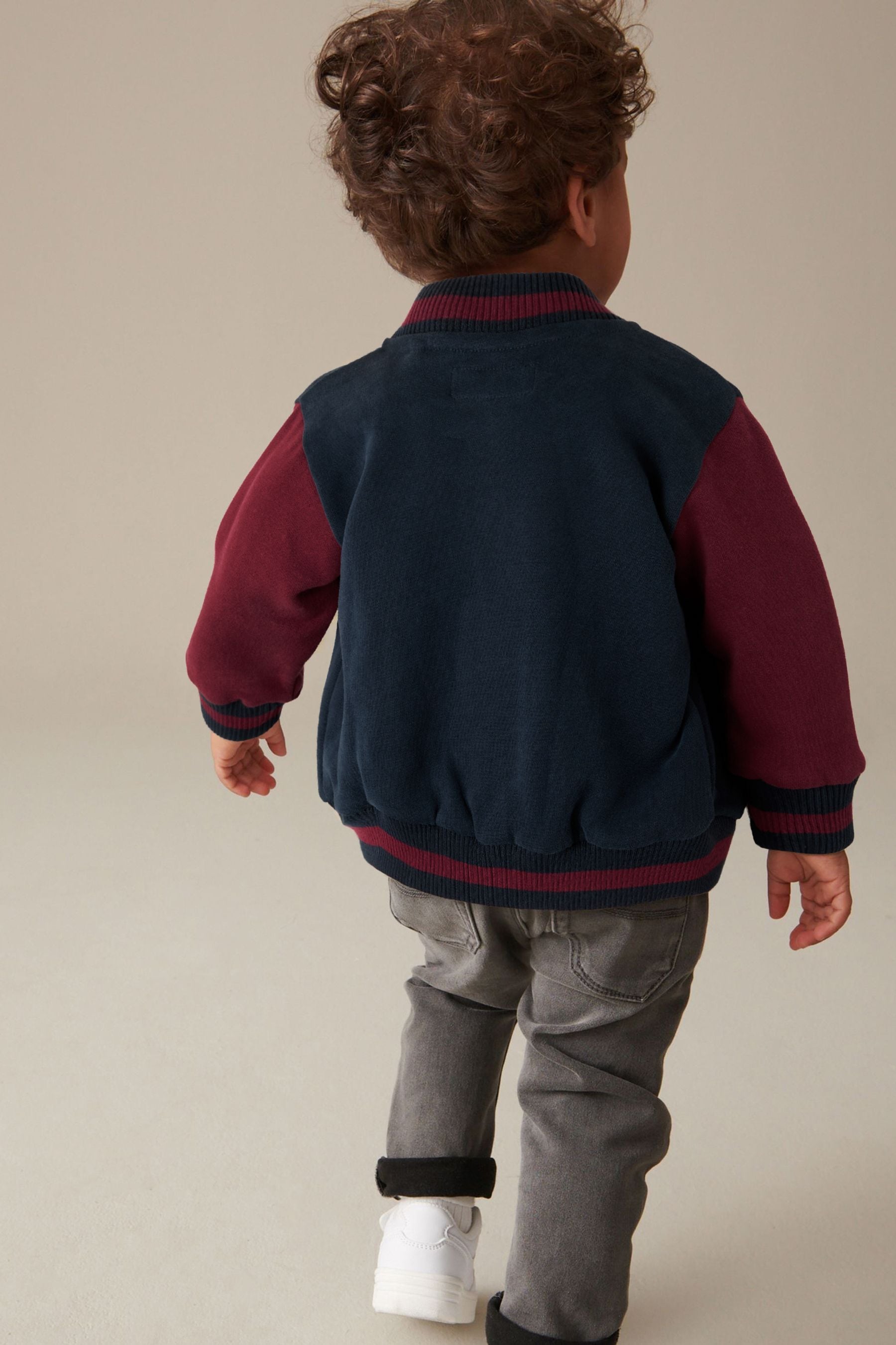 Navy/Burgundy Letterman Jacket (3mths-7yrs)