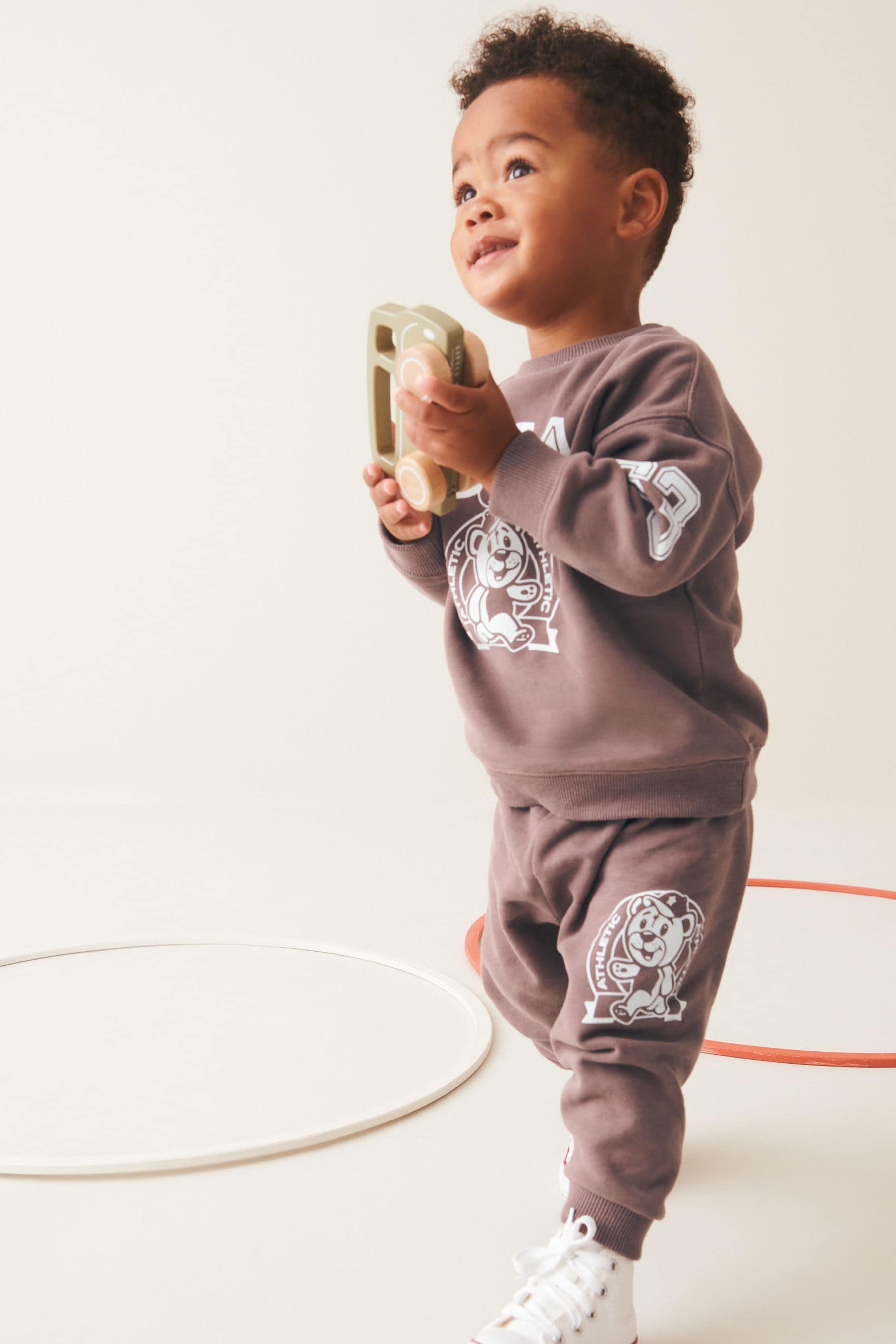 Brown Bear Oversized Slogan Sweatshirt And Joggers Set (3mths-7yrs)