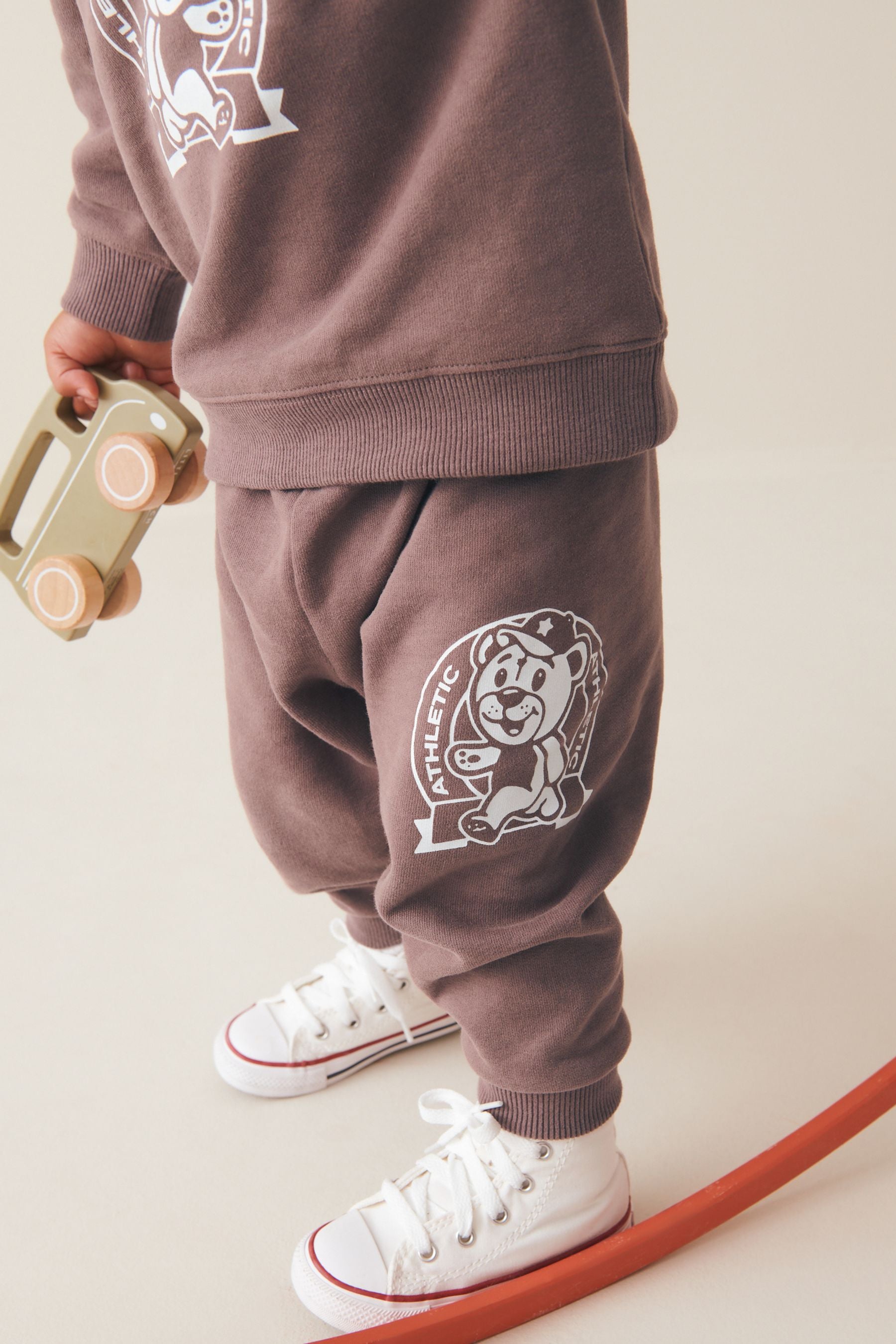 Brown Bear Oversized Slogan Sweatshirt And Joggers Set (3mths-7yrs)