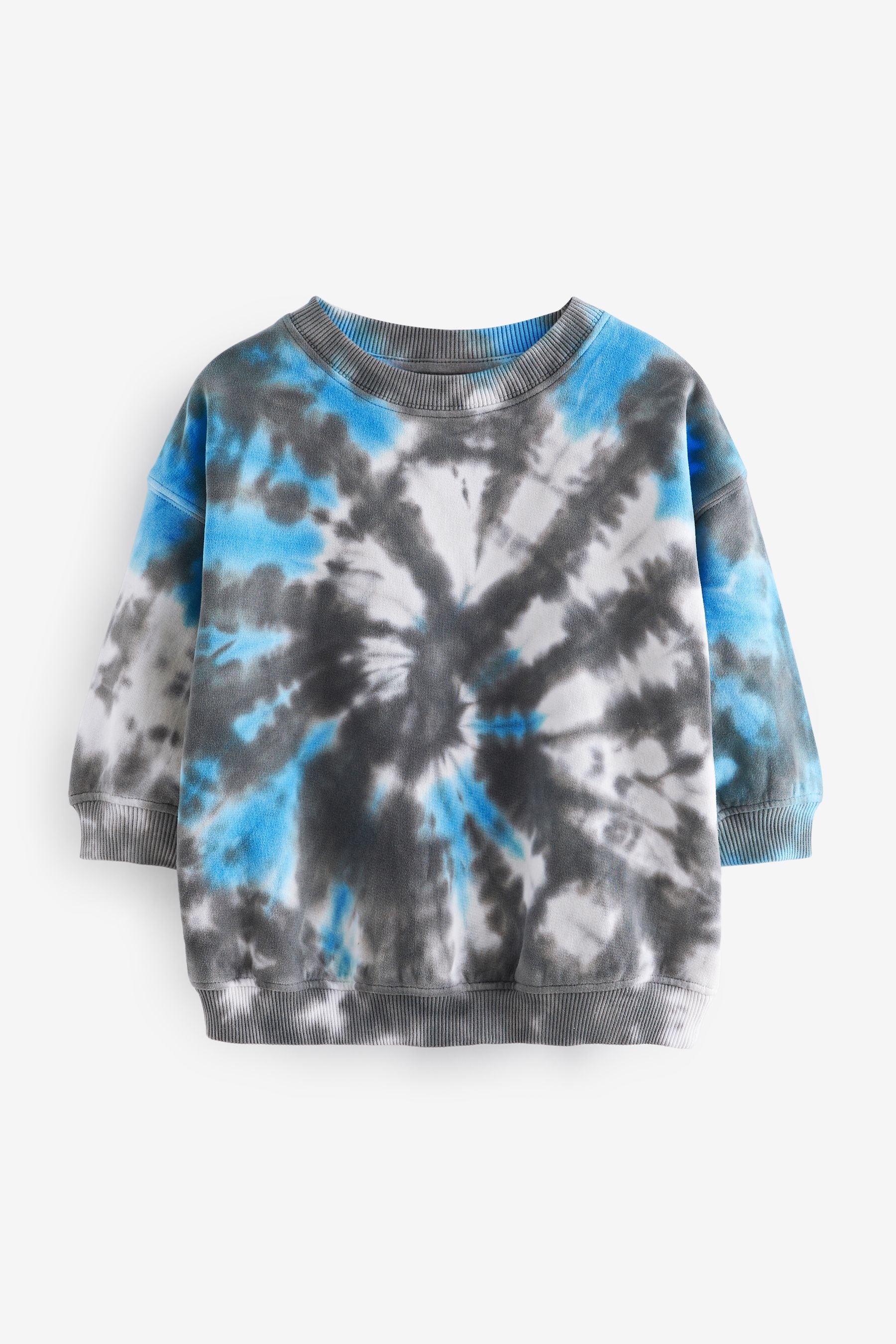 Grey/Blue Tie Dye All Over Print Sweatshirt (3mths-7yrs)