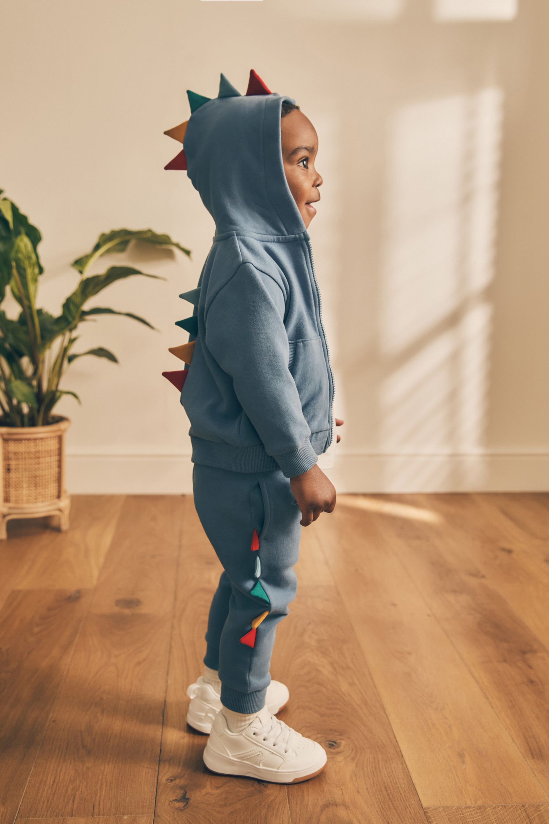 Blue Dinosaur Spikes Zip Through Hoodie and Joggers Set (3mths-7yrs)