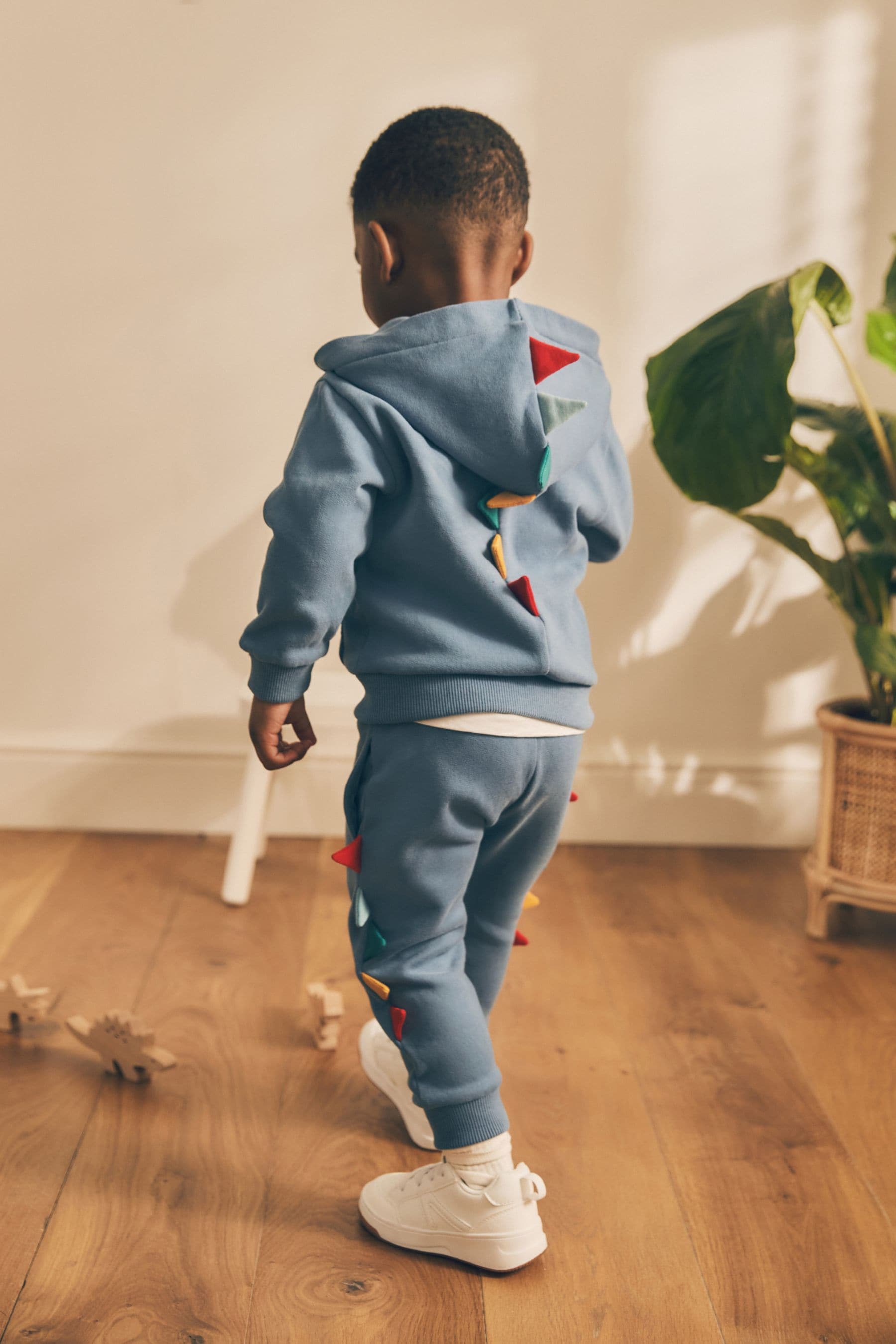 Blue Dinosaur Spikes Zip Through Hoodie and Joggers Set (3mths-7yrs)