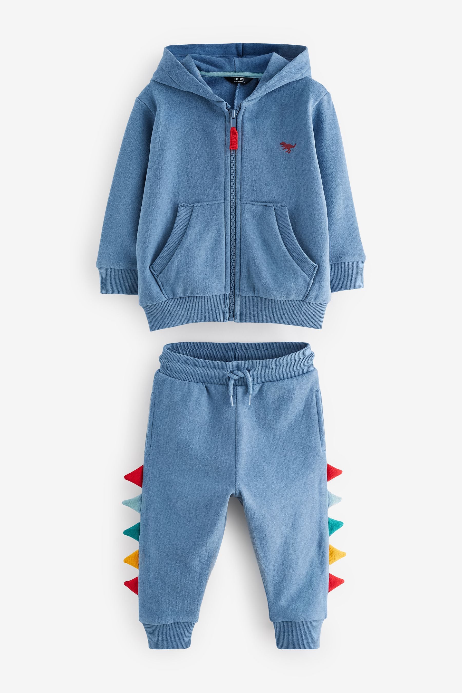 Blue Dinosaur Spikes Zip Through Hoodie and Joggers Set (3mths-7yrs)