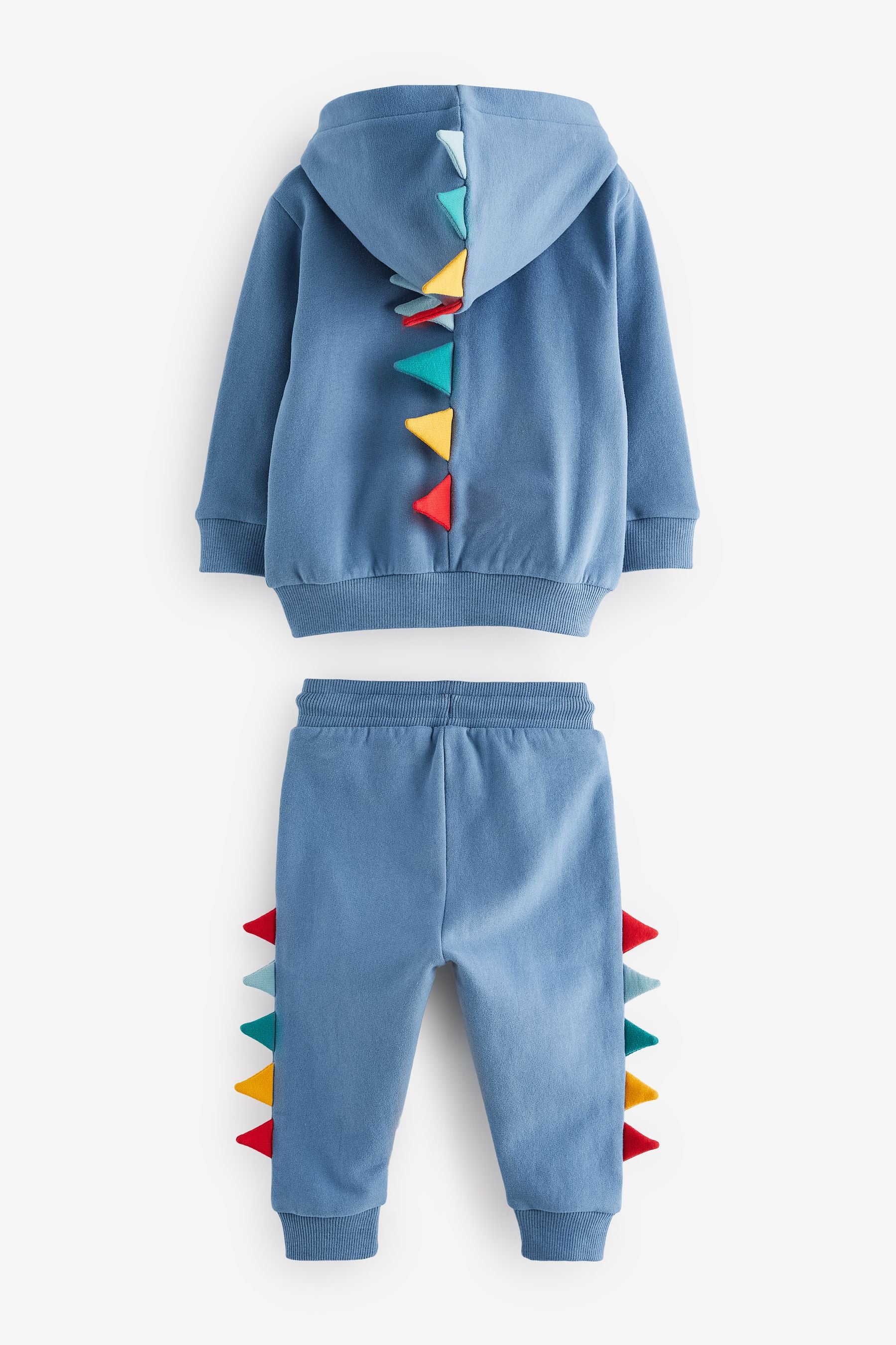 Blue Dinosaur Spikes Zip Through Hoodie and Joggers Set (3mths-7yrs)