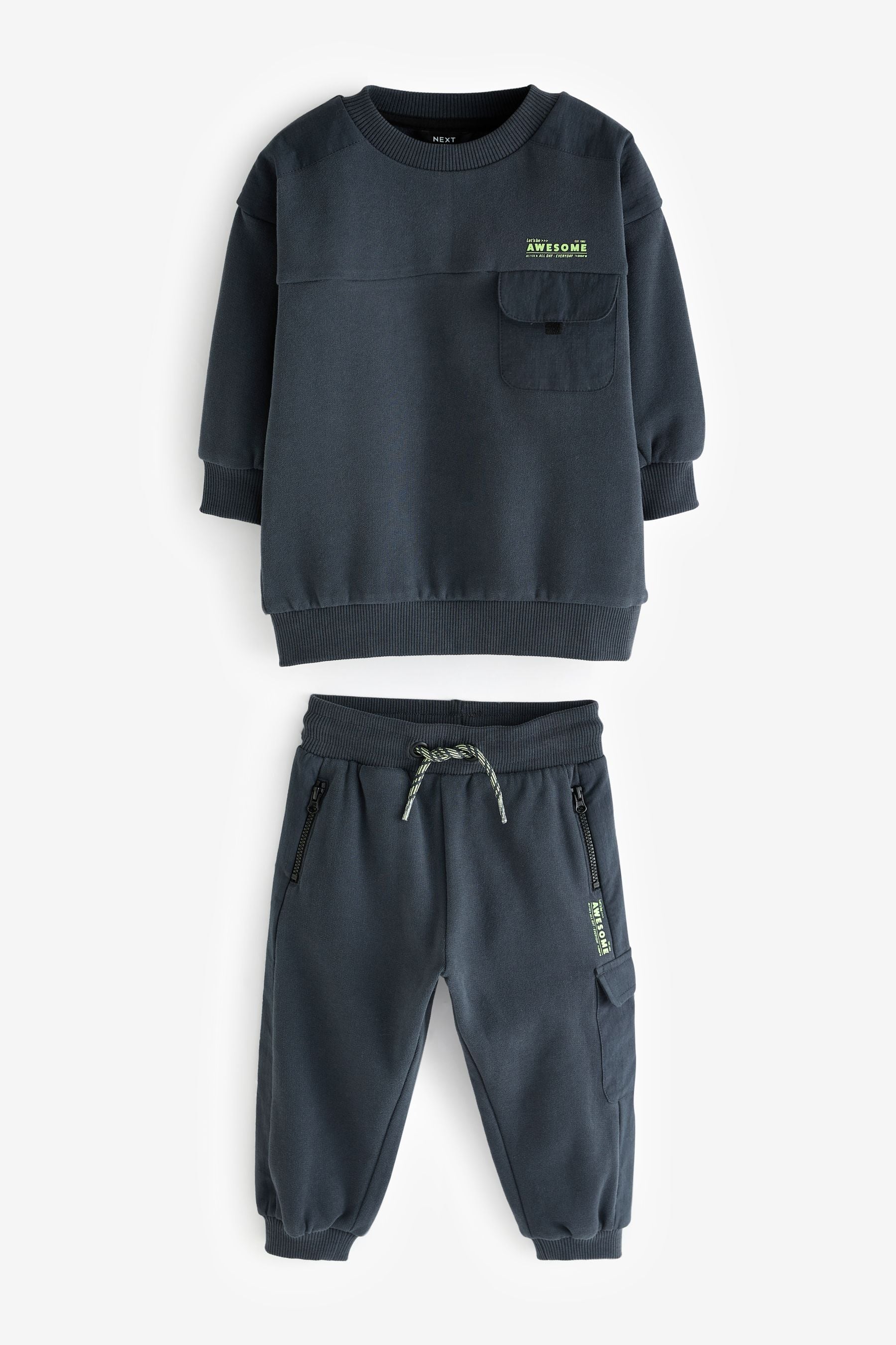 Charcoal Grey Utility Sweatshirt and Joggers Set (3mths-7yrs)