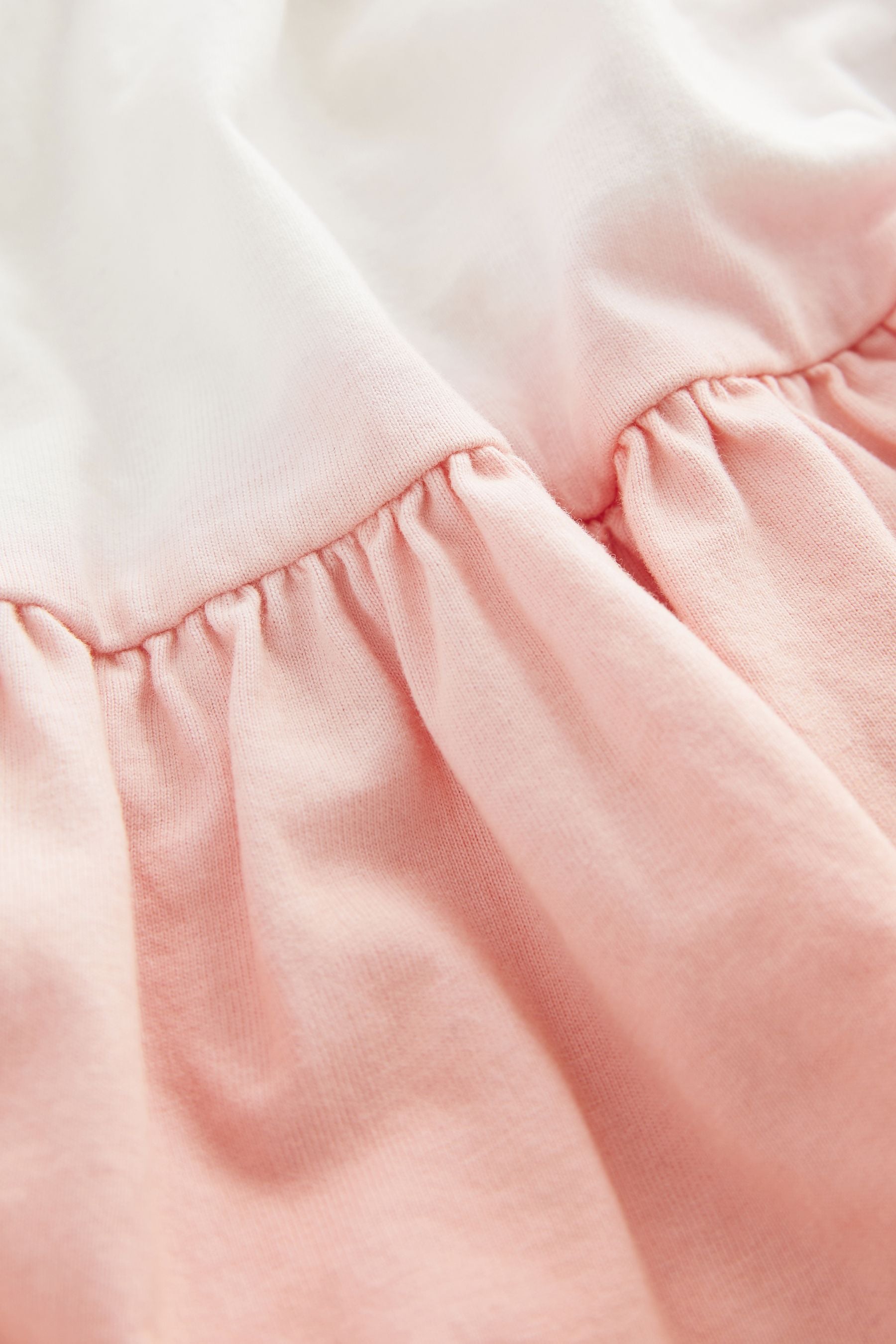 Pink/Apricot Orange Ombre Jersey Back Detail Tiered Dress (3-16yrs)