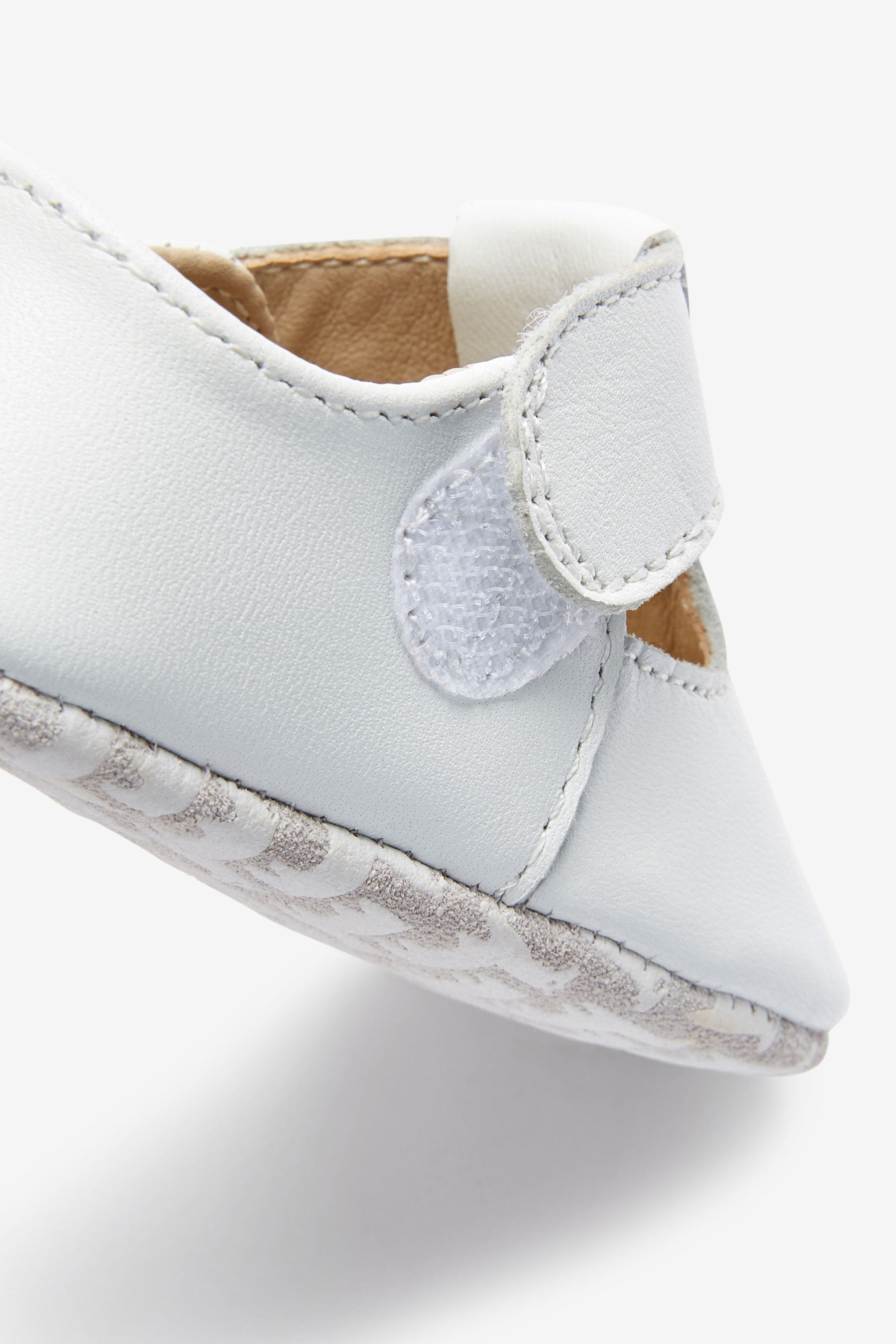 White Leather T-Bar Baby Shoes (0-24mths)