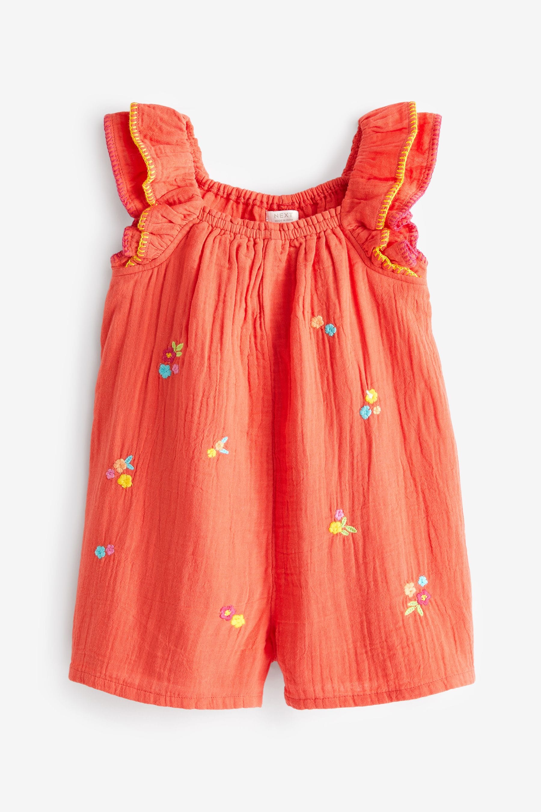 Coral Pink Embellished Playsuit (3mths-7yrs)