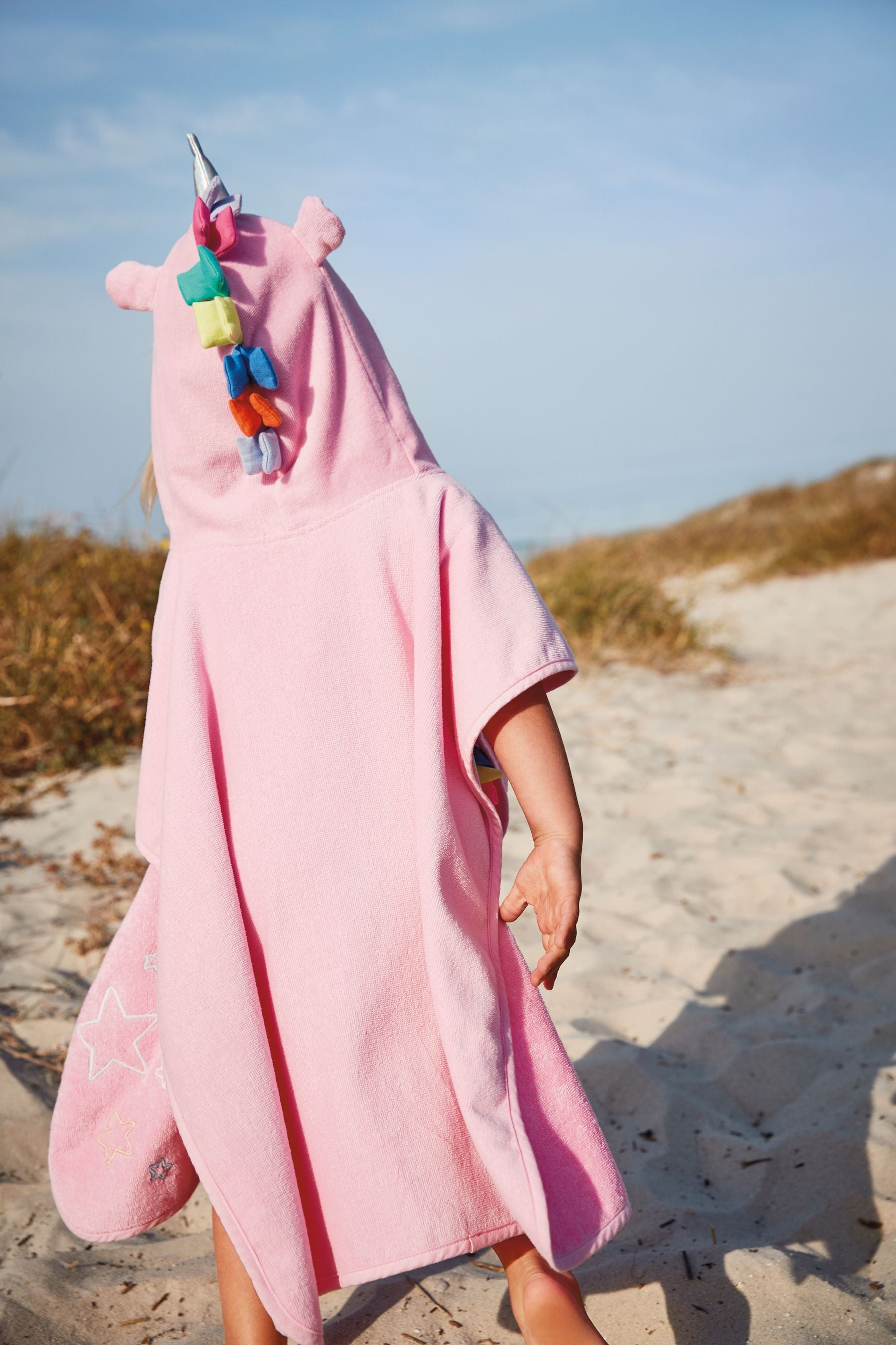 Pink Unicorn Towelling Poncho