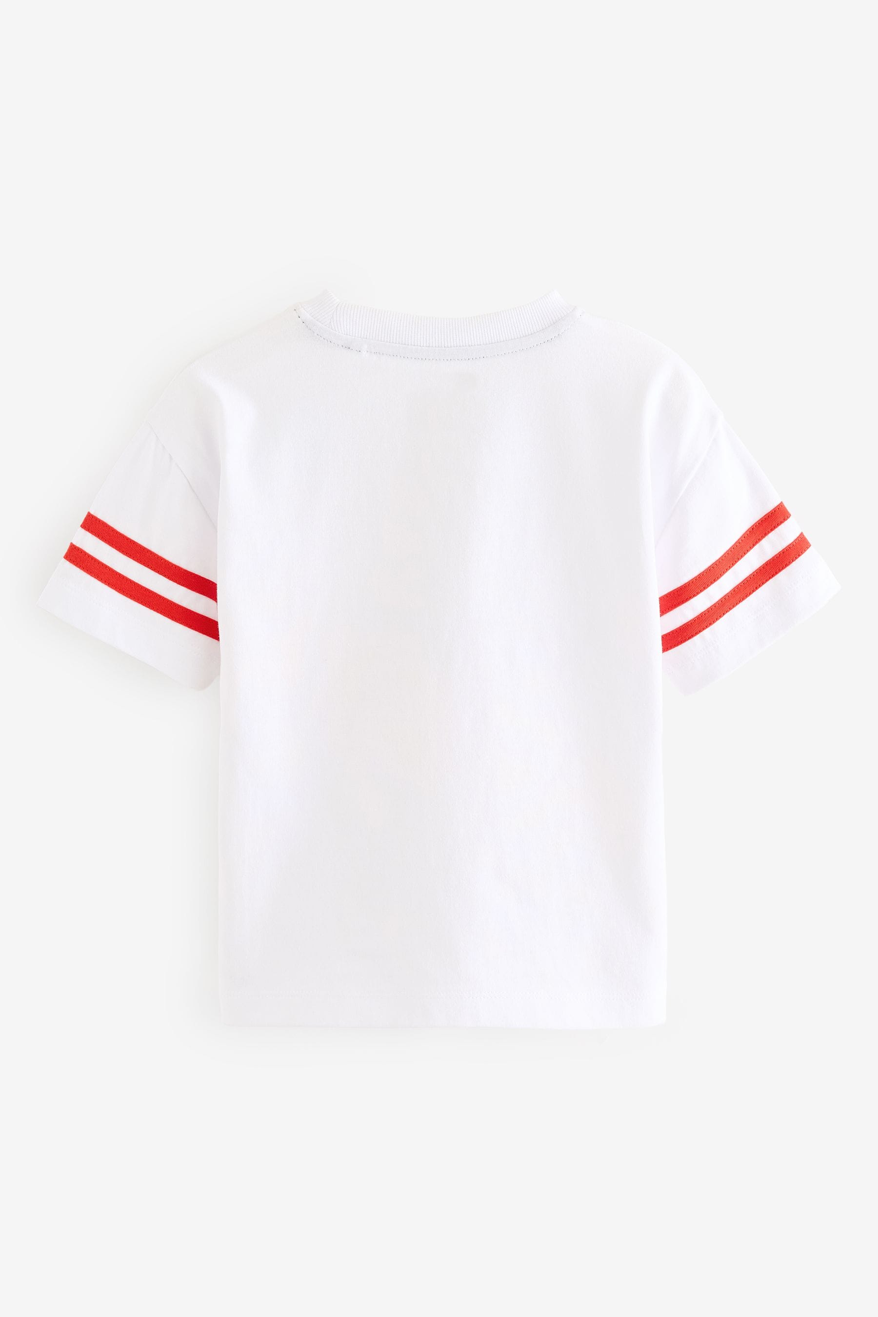 White 100% Cotton Mickey Football Short Sleeve T-Shirt (6mths-8yrs)