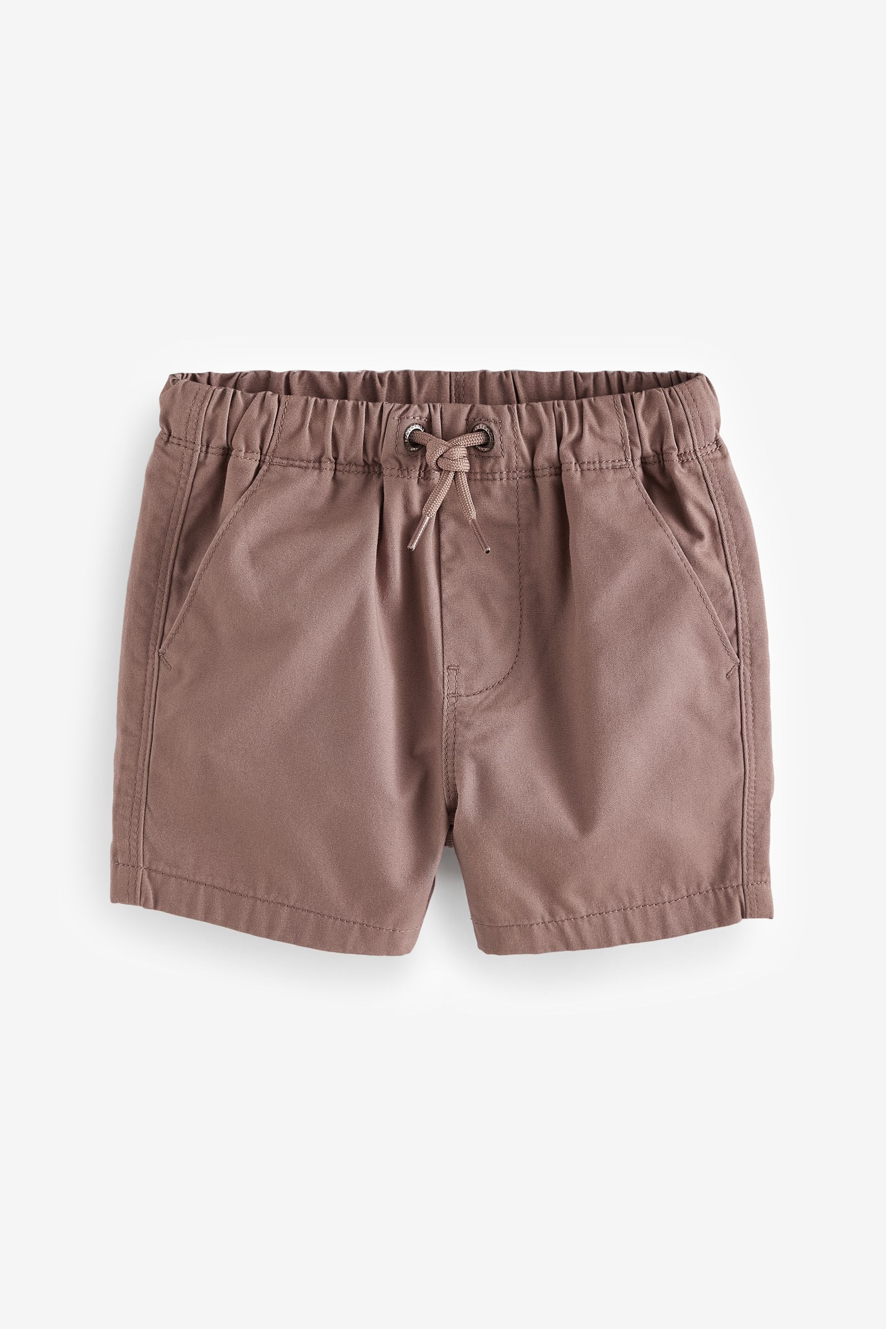 Tan/Stone/Pink Pull-On 100% Cotton Shorts 3 Pack (3mths-7yrs)