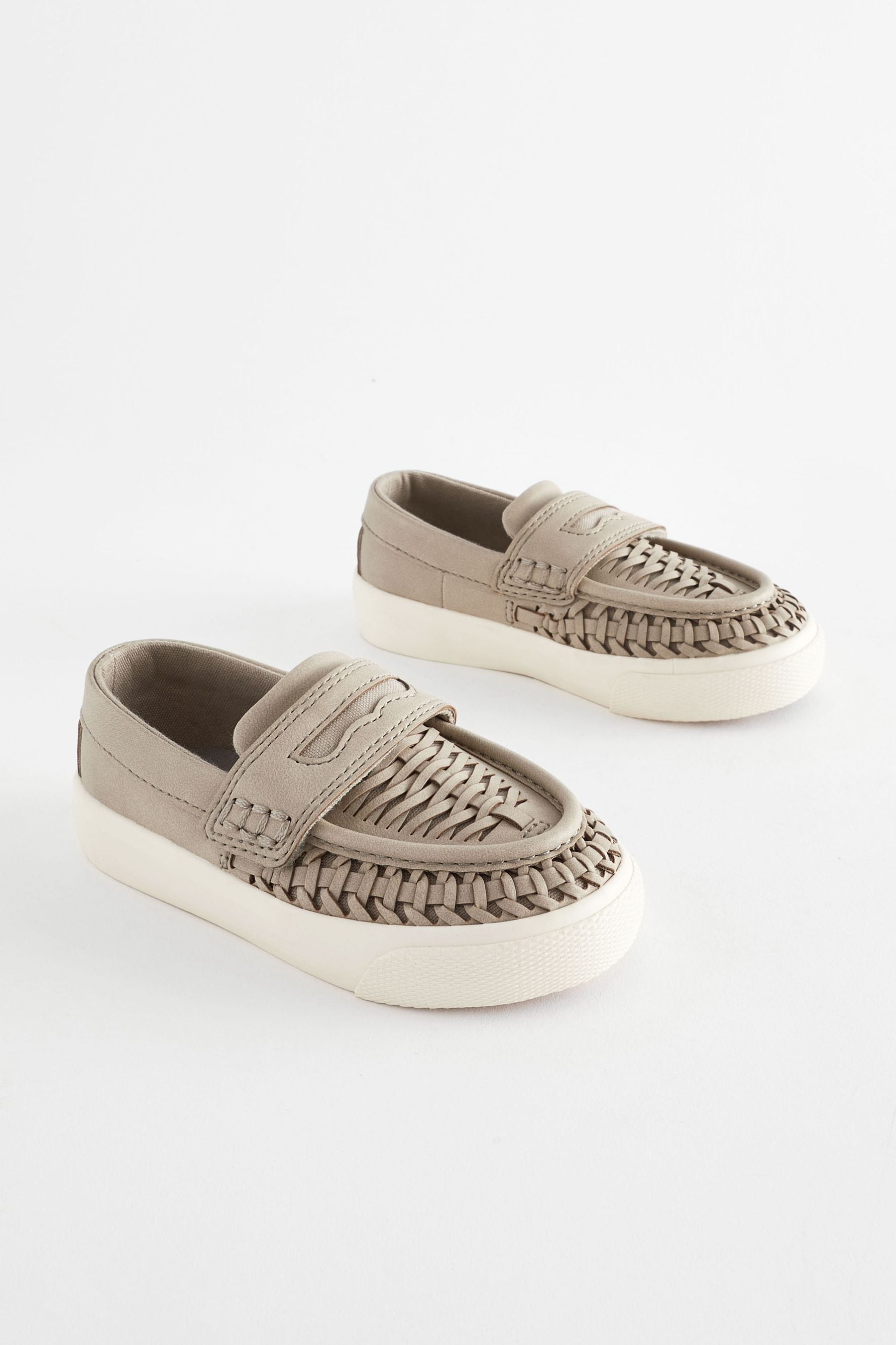 Grey Standard Fit (F) Woven Loafers