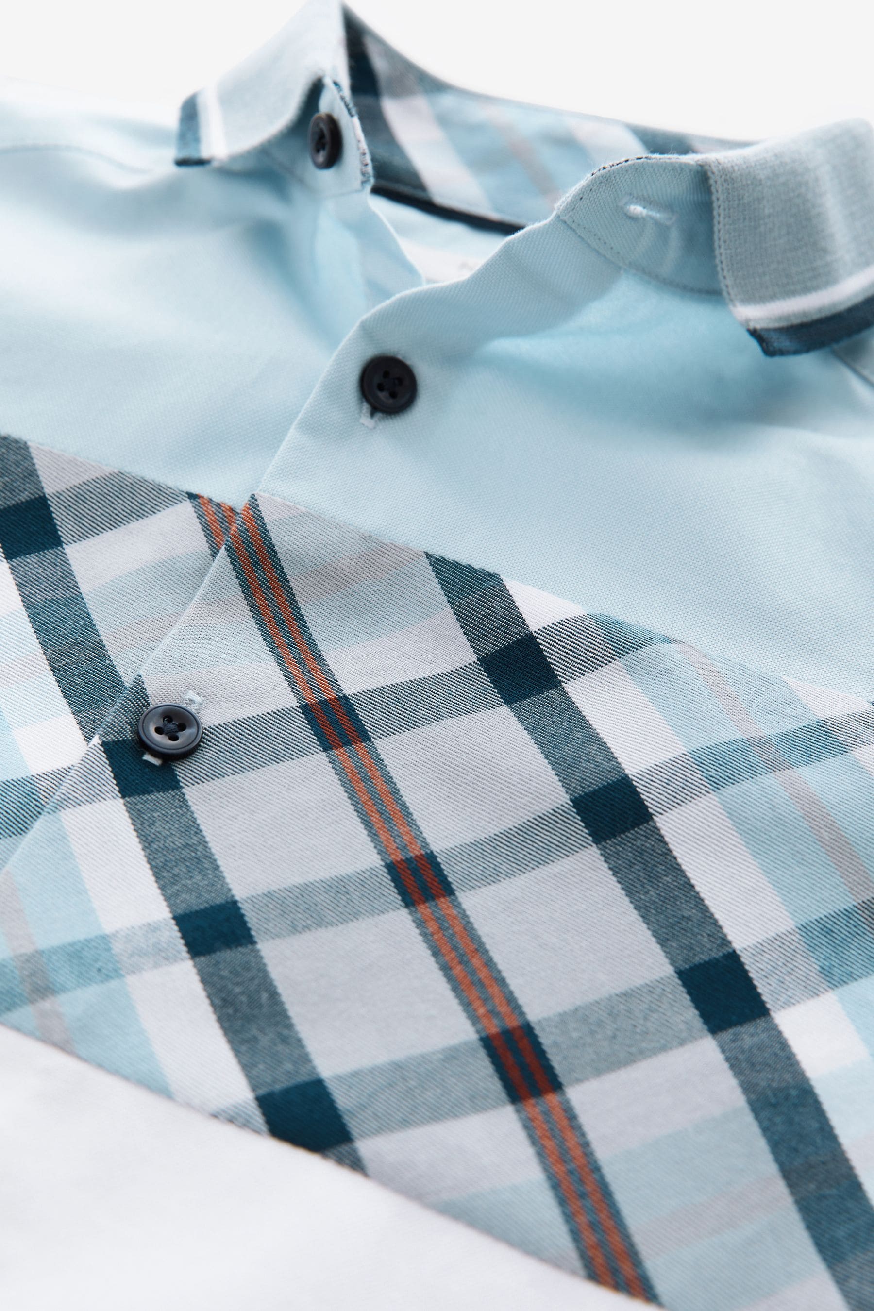 Blue Short Sleeve Check Shirt (3-16yrs)