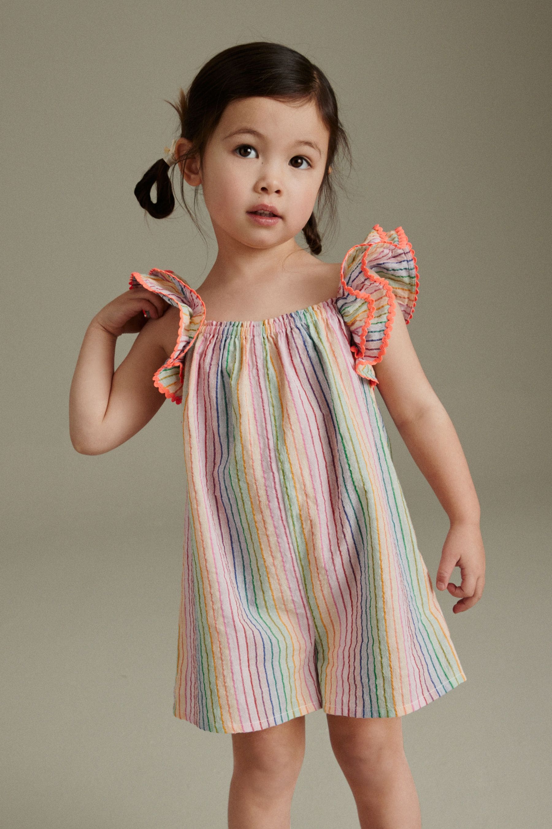 Multi 100% Cotton Rainbow Playsuit (3mths-7yrs)