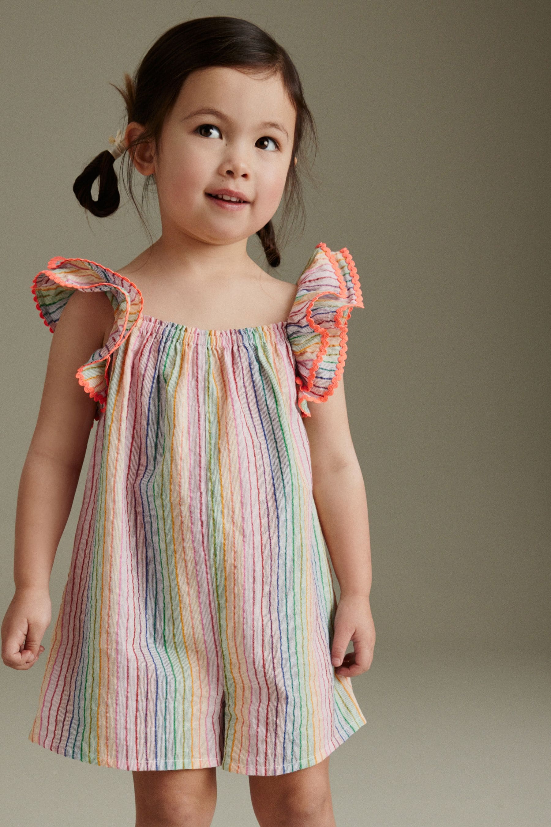 Multi 100% Cotton Rainbow Playsuit (3mths-7yrs)