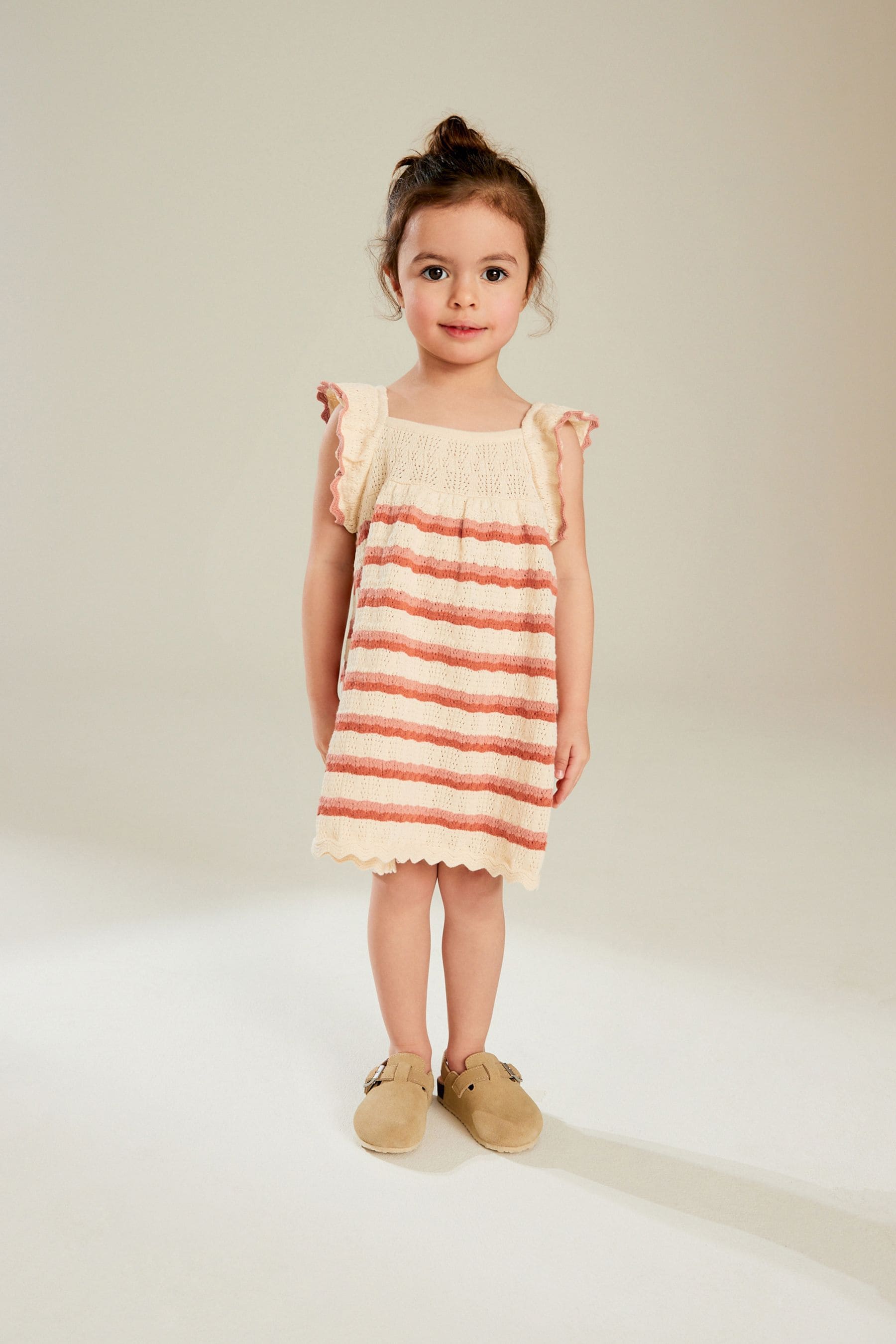 Ecru Marl Crochet Dress (3mths-7yrs)