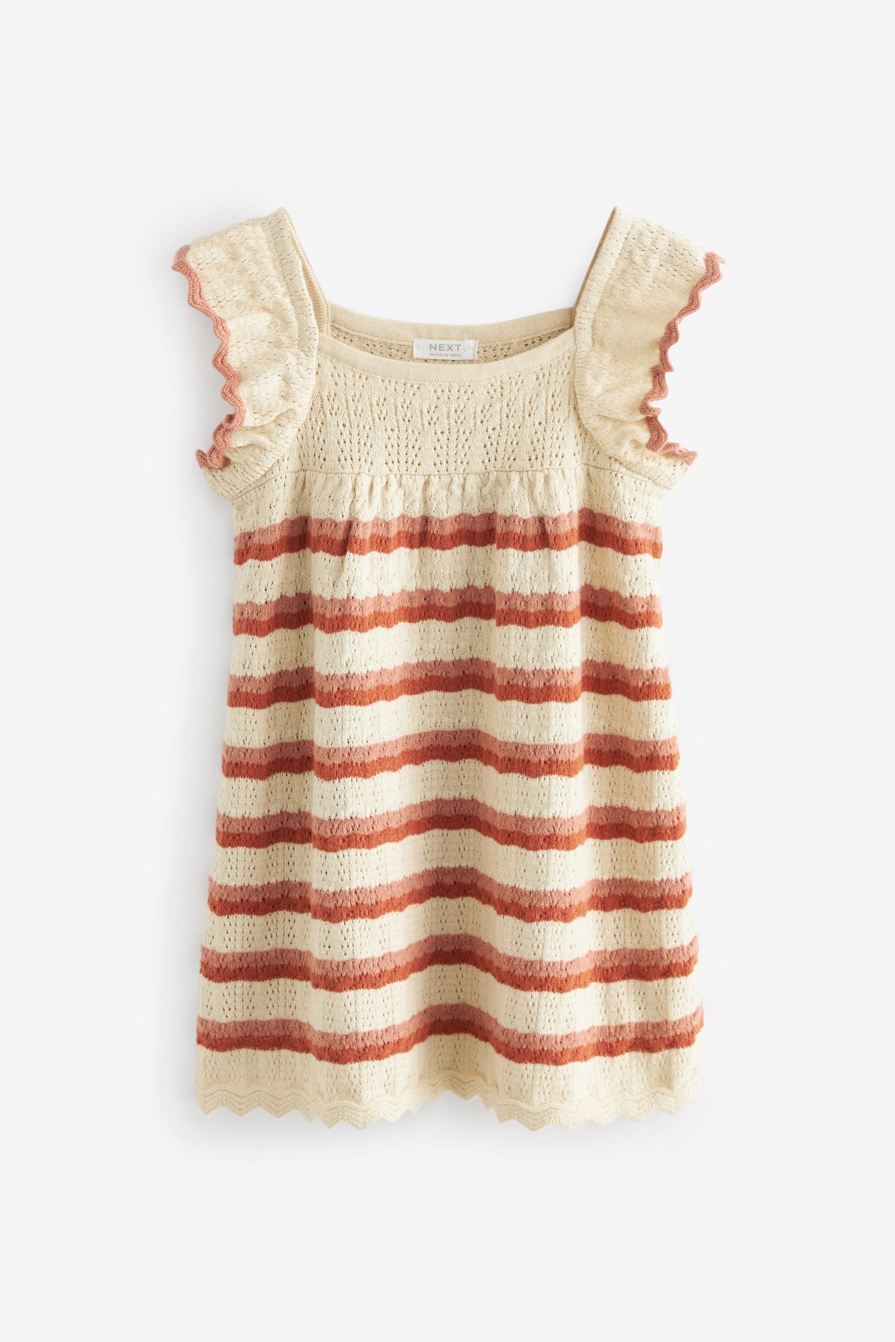 Ecru Marl Crochet Dress (3mths-7yrs)